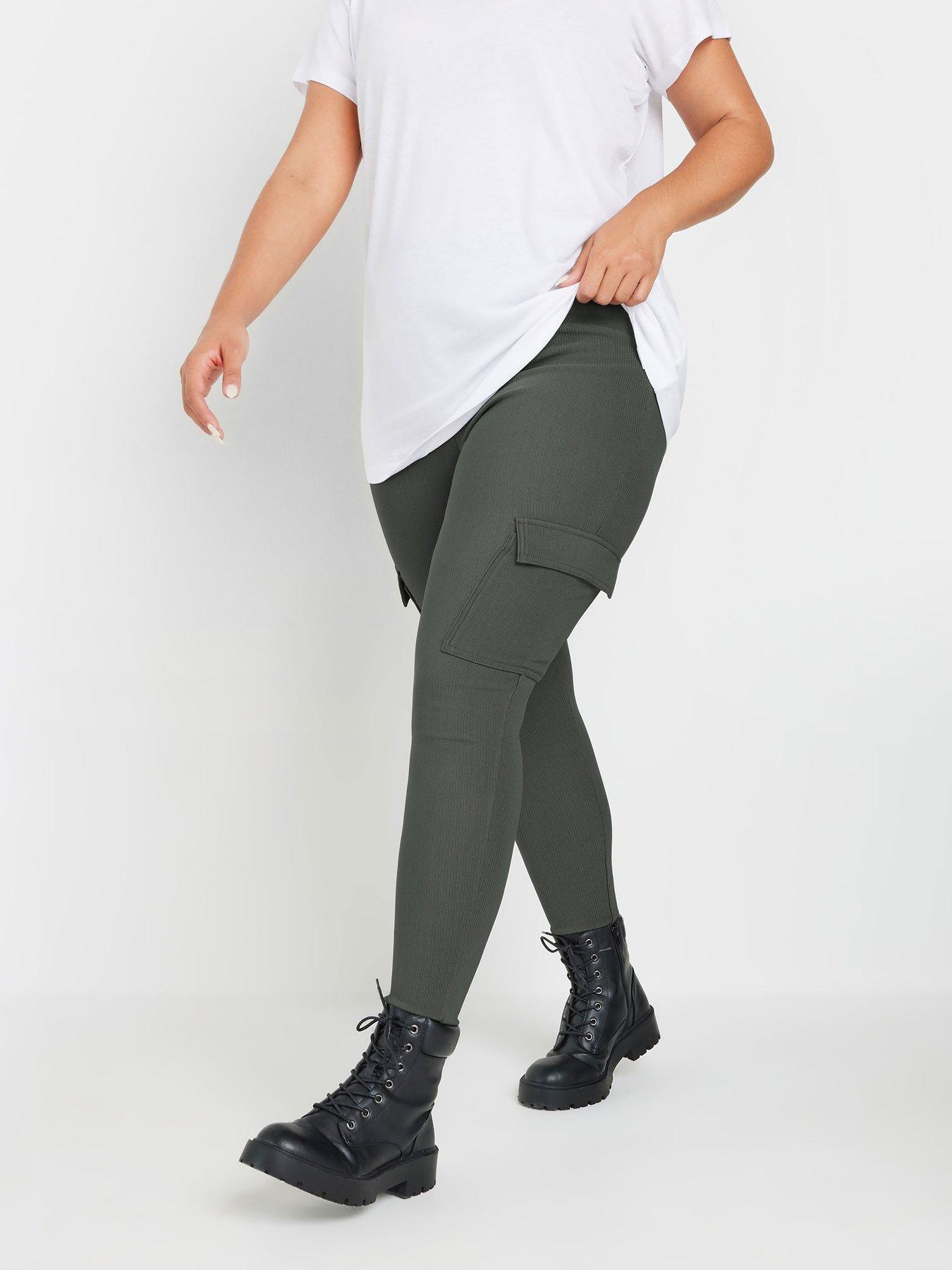 undefined Curve Cargo Ribbed Legging - Grey