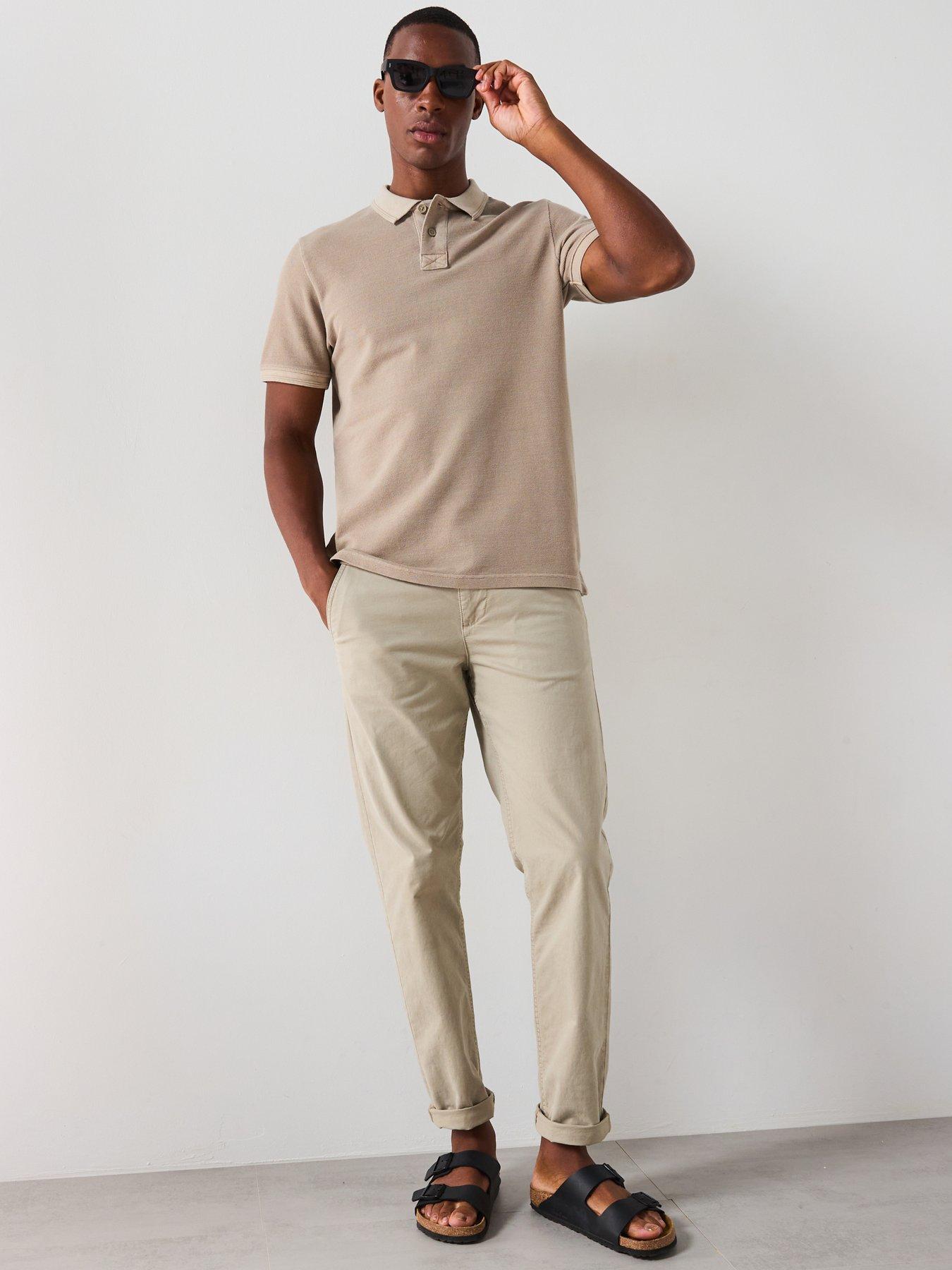  image of very-man-garment-washed-pique-polo-shirt-natural