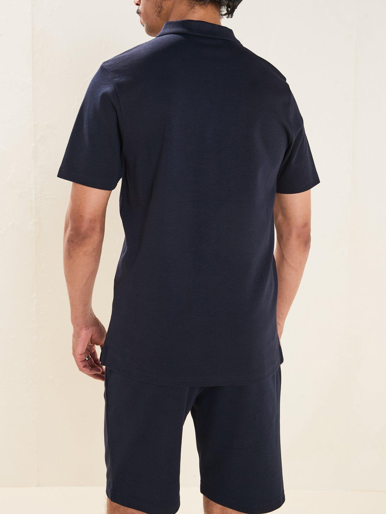  image of very-man-interlock-pleated-shorts-navy