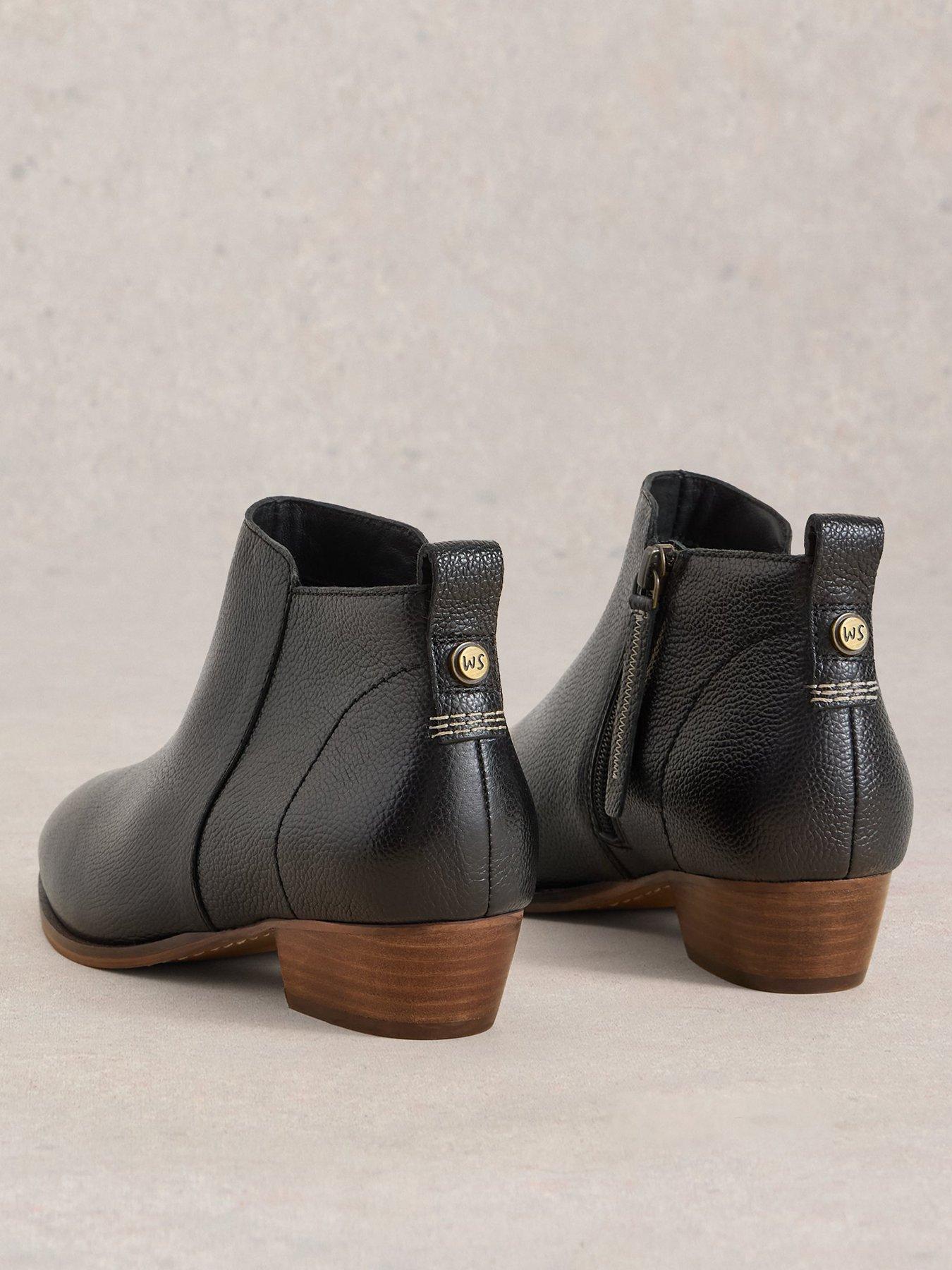 Image 3 of 4 of White Stuff Wide Fit Leather Ankle Boot - Black