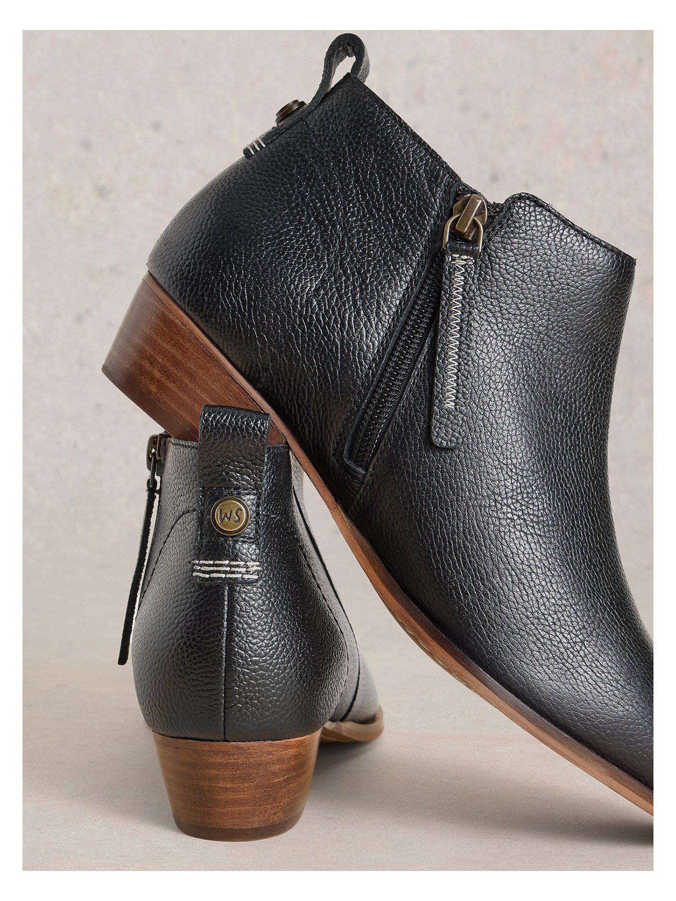 Image 4 of 4 of White Stuff Wide Fit Leather Ankle Boot - Black