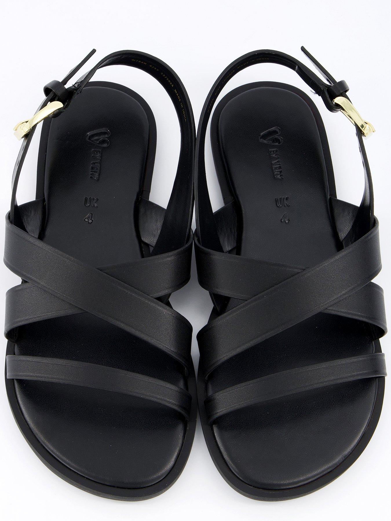 Image 3 of 5 of V by Very Extra Wide Fit Strappy Sandal - Black