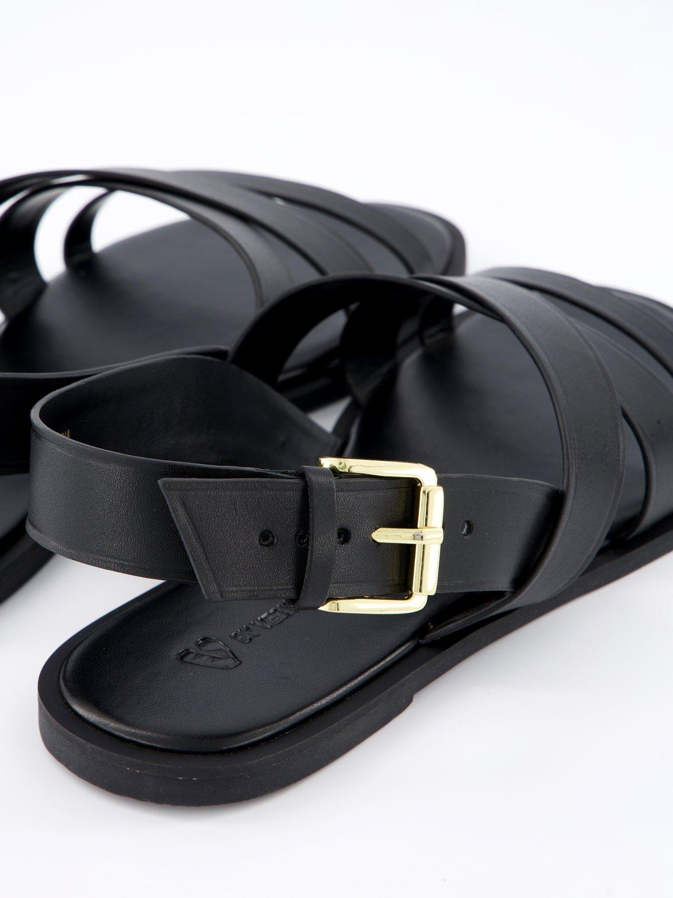 Image 5 of 5 of V by Very Extra Wide Fit Strappy Sandal - Black