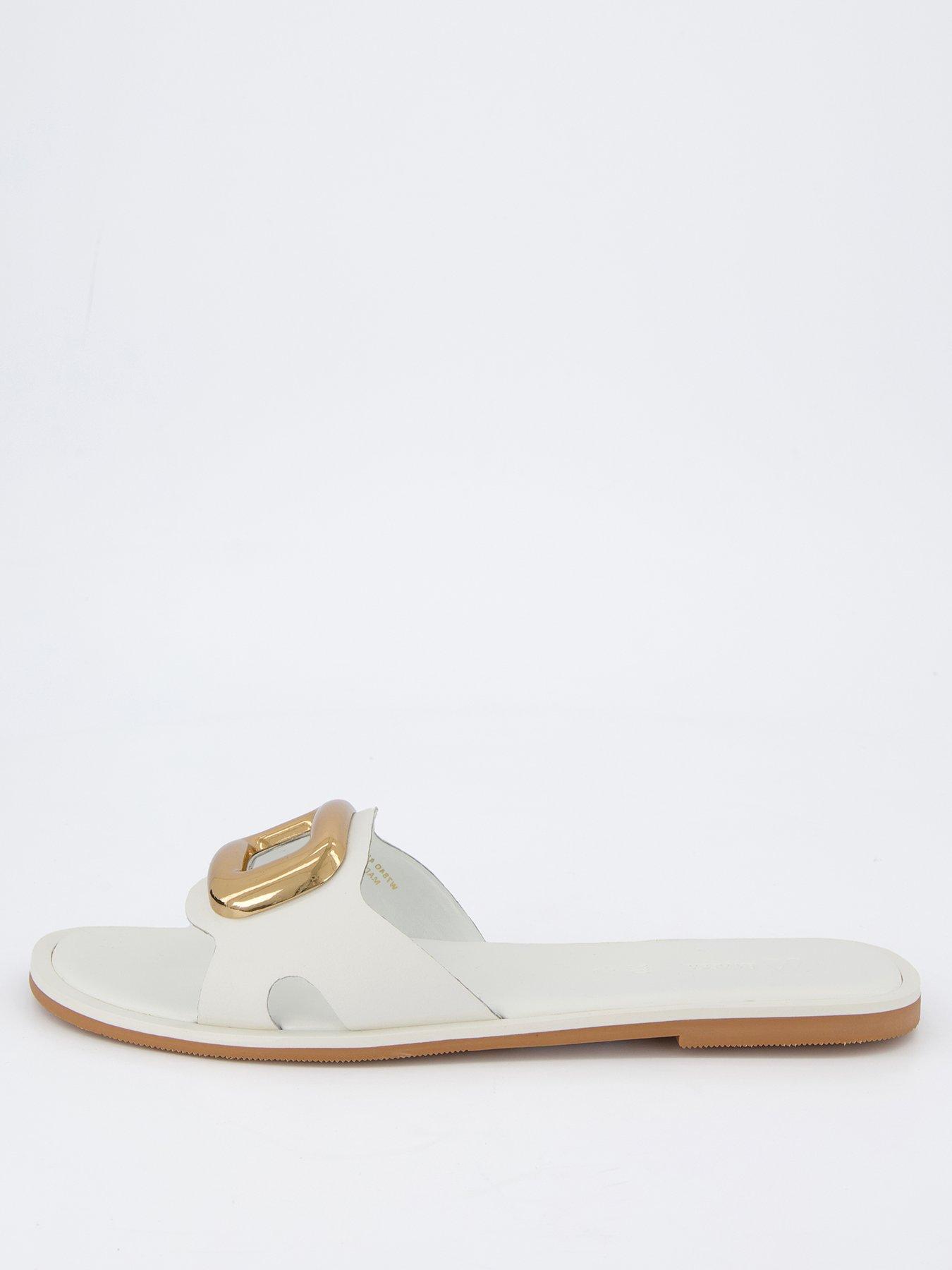  image of v-by-very-large-metal-eyelet-slider-white