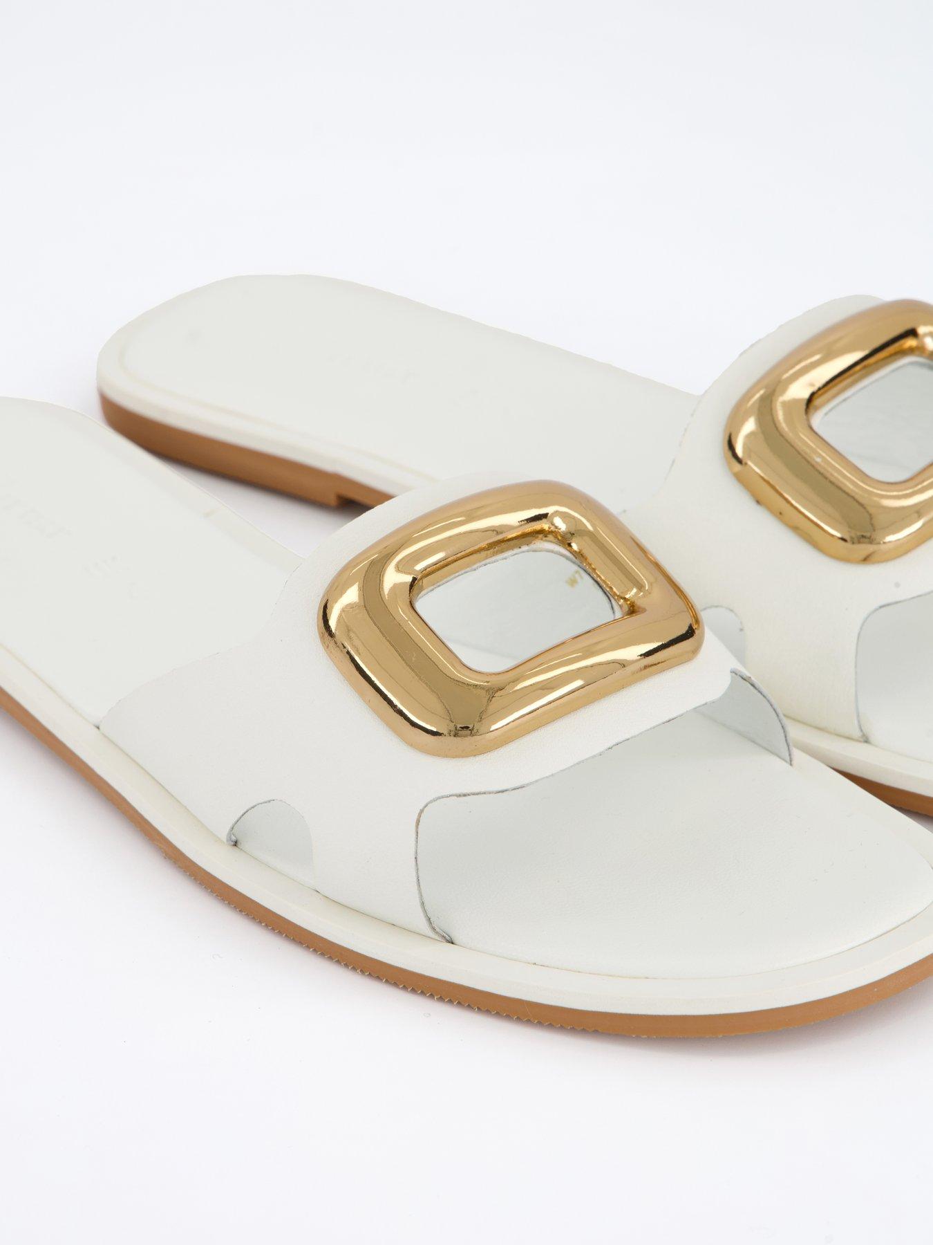  image of v-by-very-large-metal-eyelet-slider-white