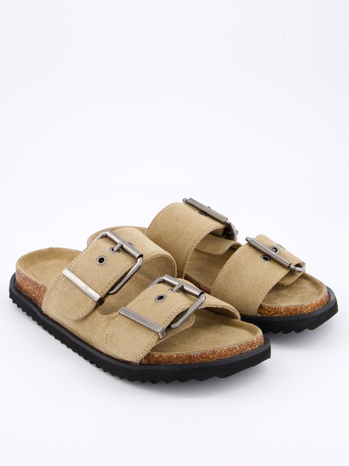  image of everyday-extra-wide-fit-footbed-sandals-taupe