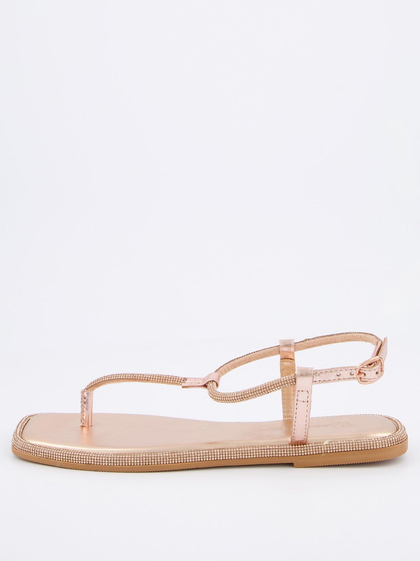  image of v-by-very-diamante-toe-post-sandal-rose