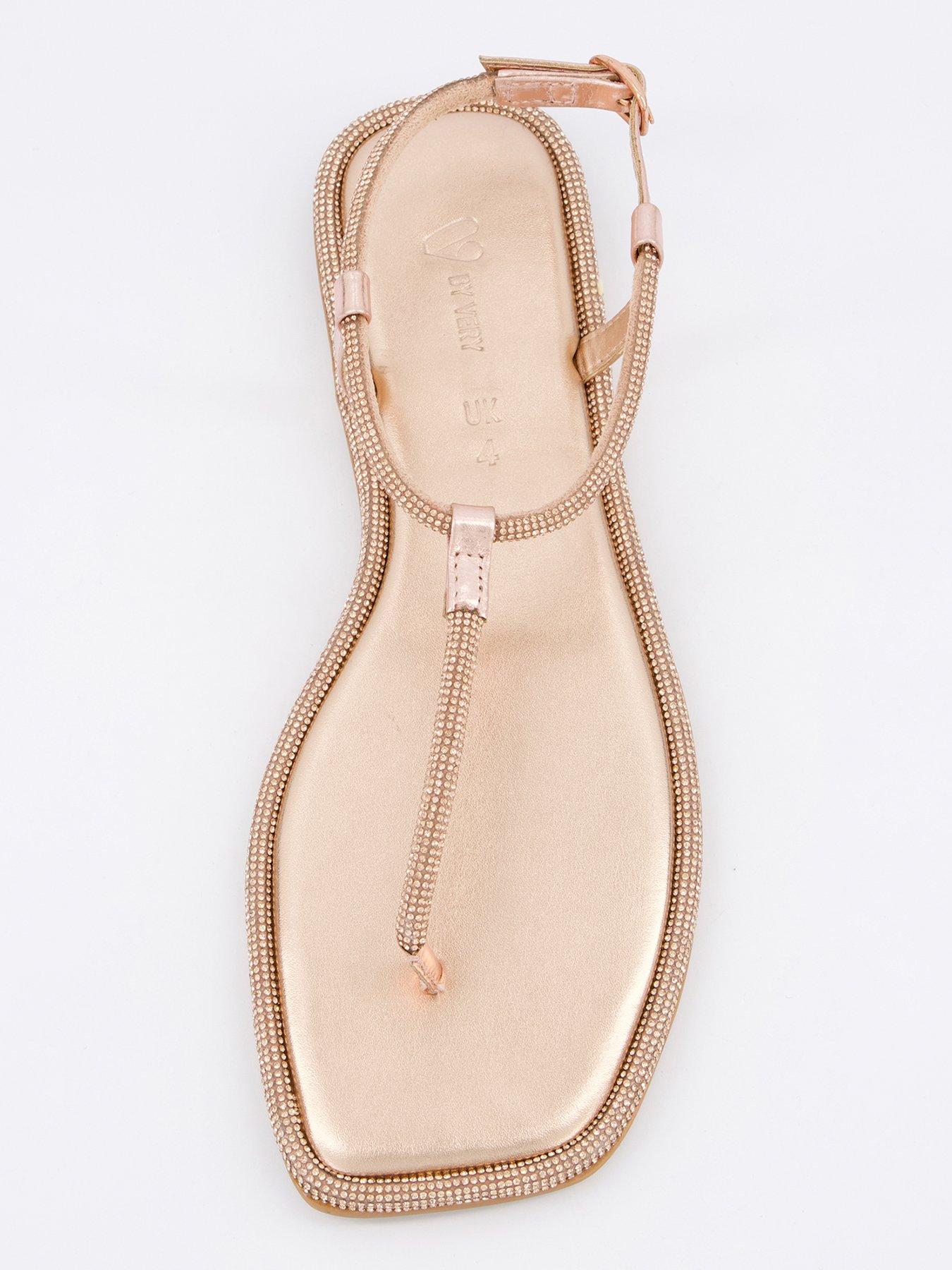  image of v-by-very-diamante-toe-post-sandal-rose