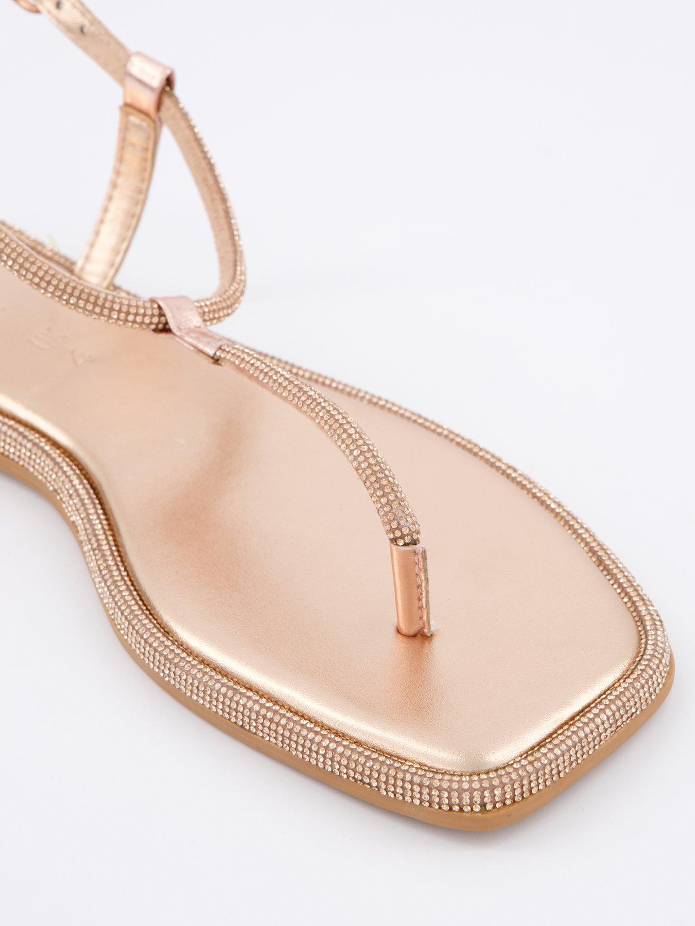  image of v-by-very-diamante-toe-post-sandal-rose