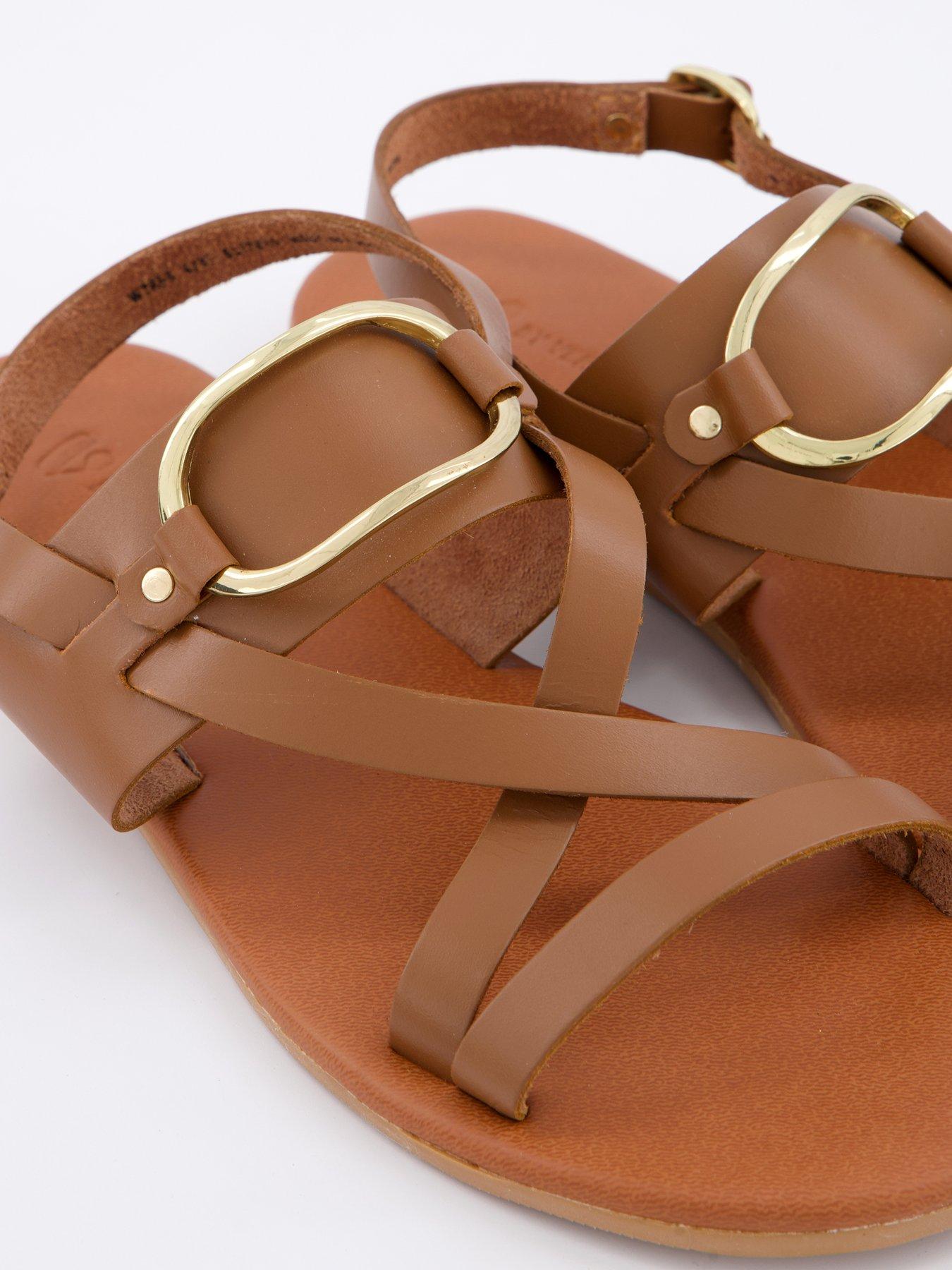  image of v-by-very-leather-strappy-sandal-tan