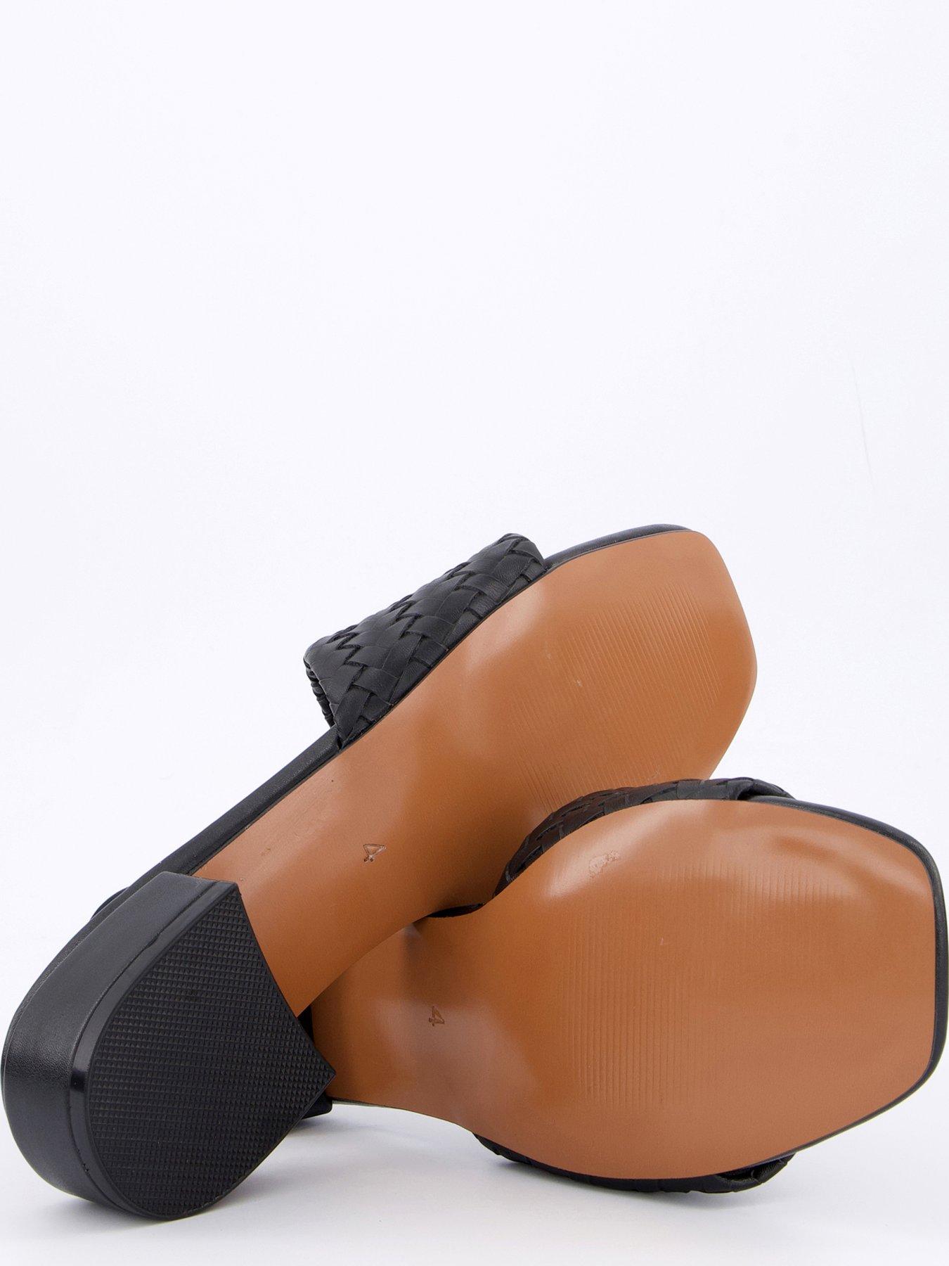  image of v-by-very-weave-low-heel-sliders-black