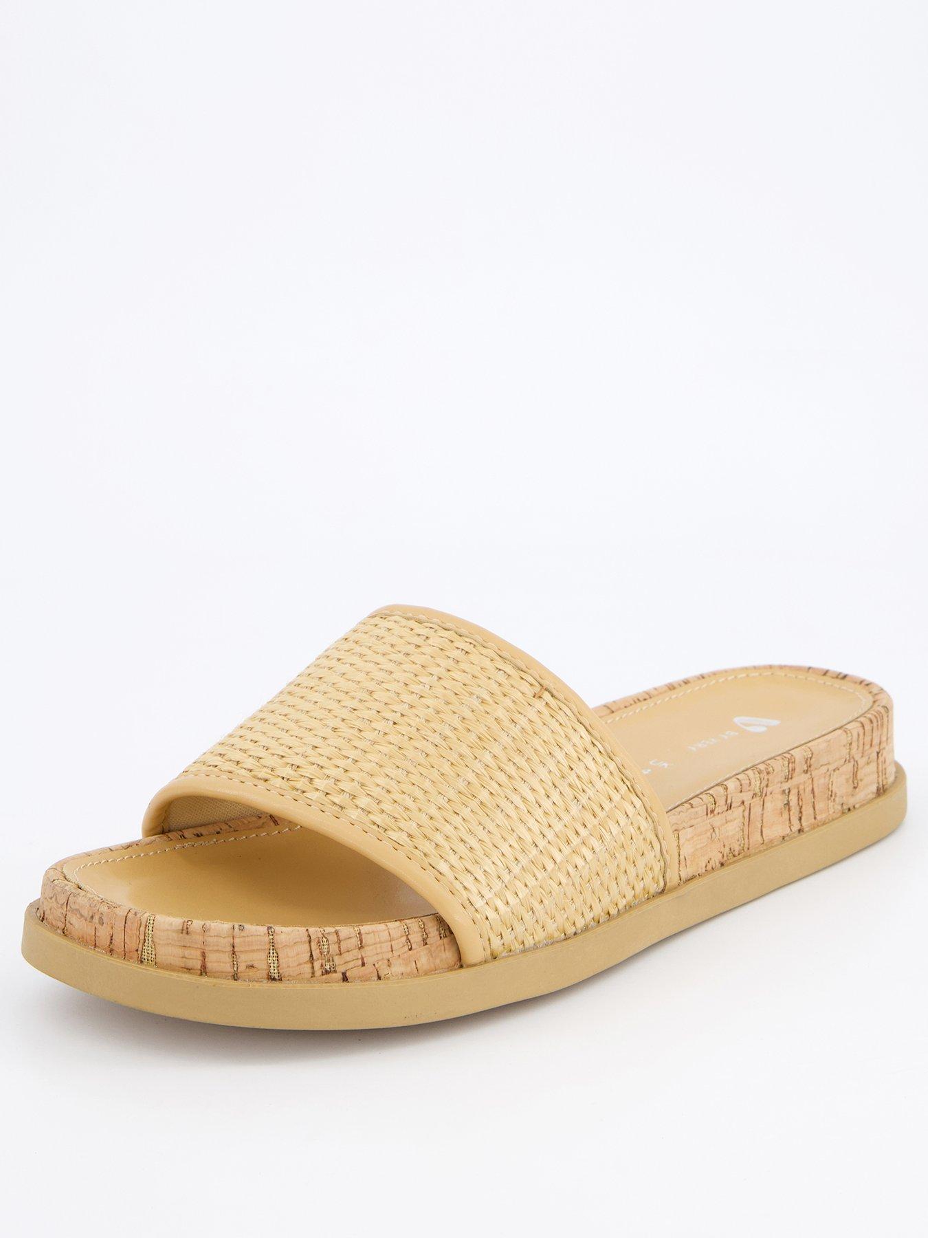 undefined Raffia Cork Slider - Natural