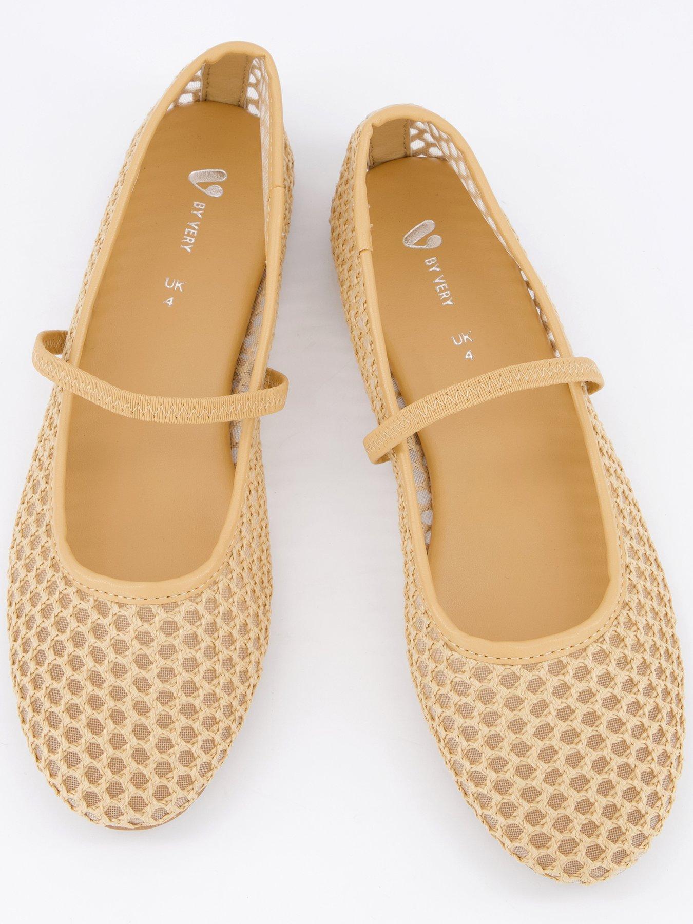  image of v-by-very-mesh-round-toe-ballerina-flatsnbsp--natural