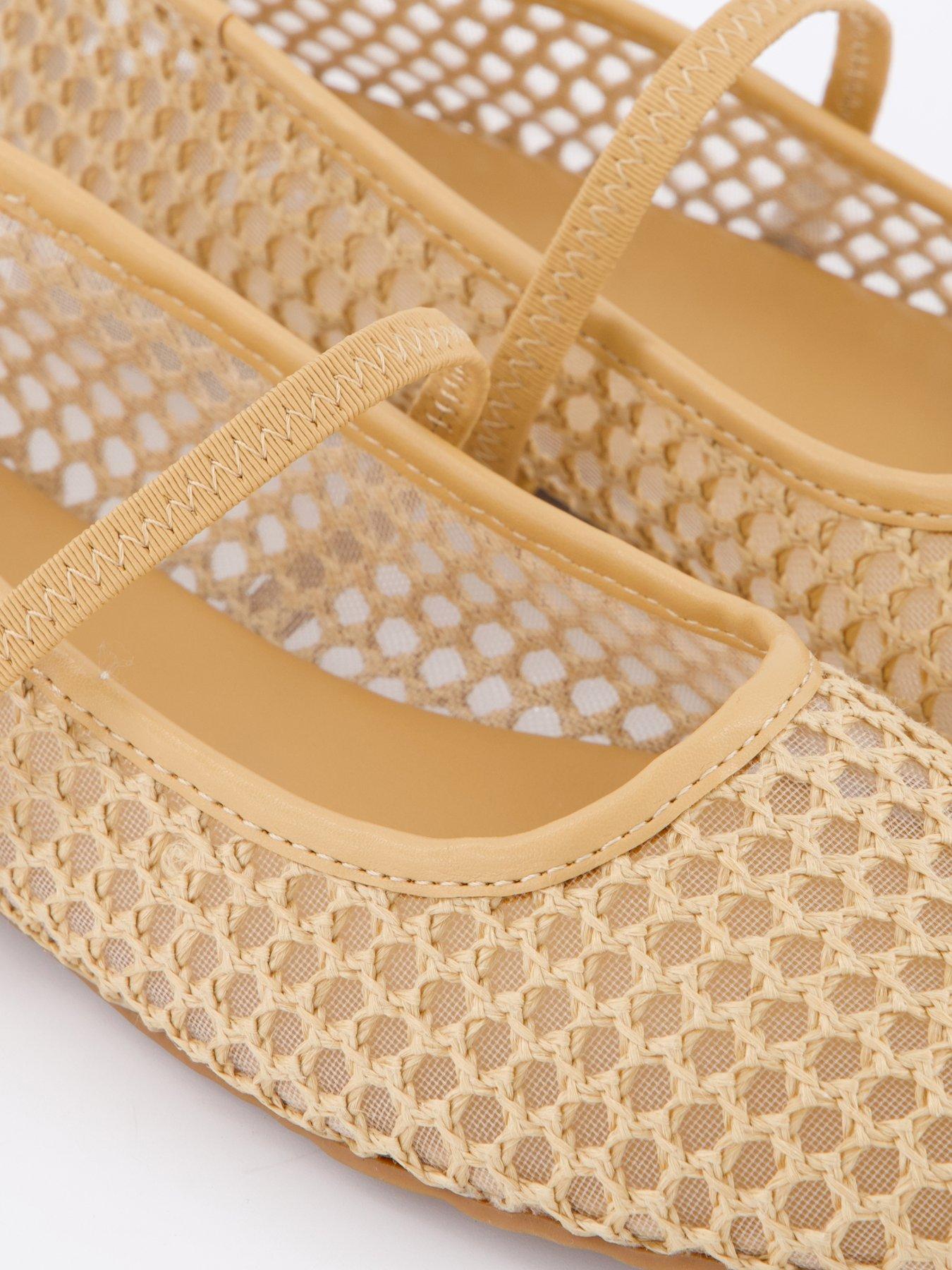  image of v-by-very-mesh-round-toe-ballerina-flatsnbsp--natural
