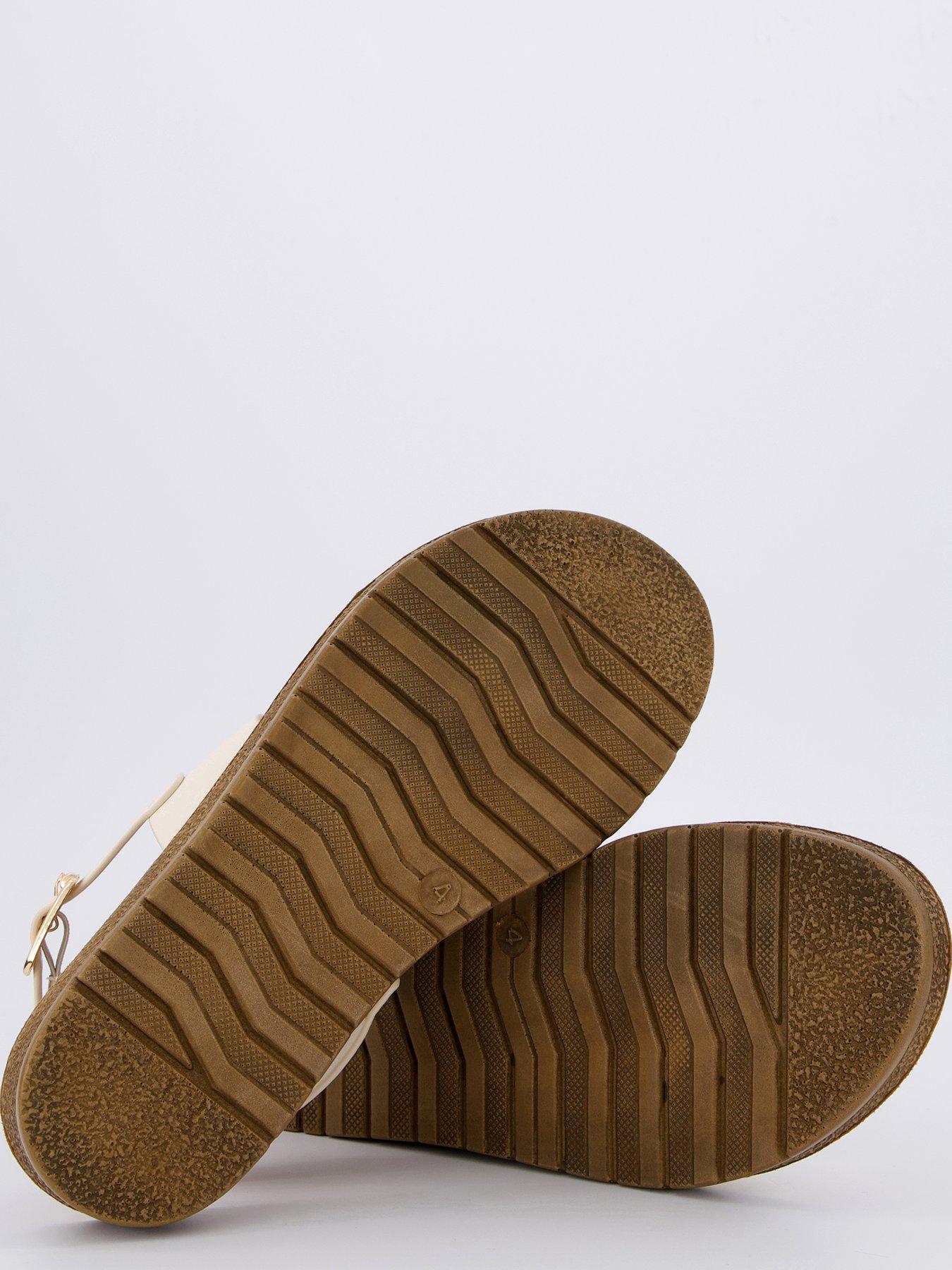  image of v-by-very-comfort-comfort-twin-strap-sandals-cream