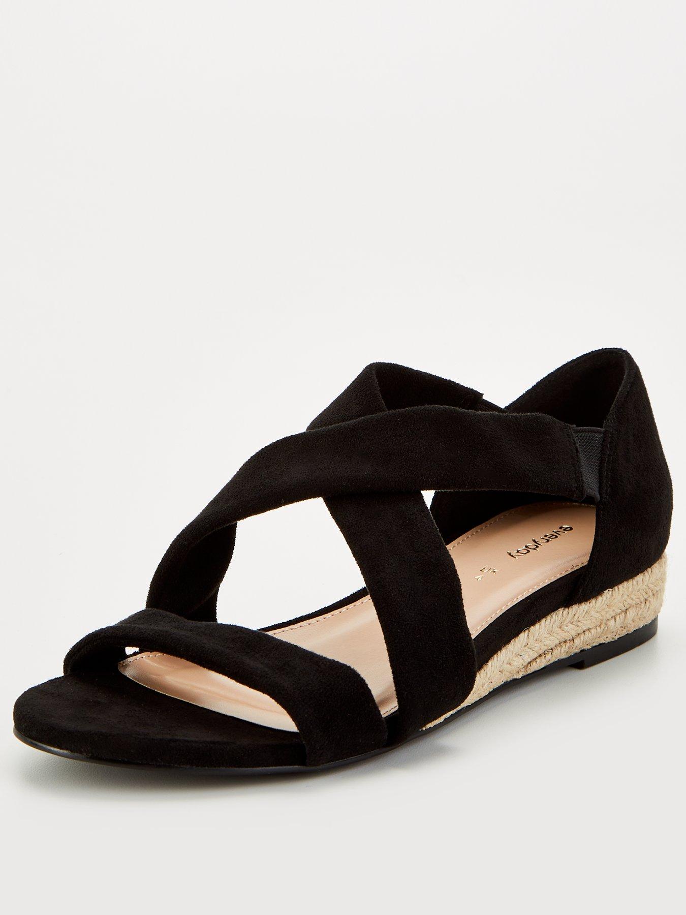  image of everyday-slither-wedge-strappy-sandal-black