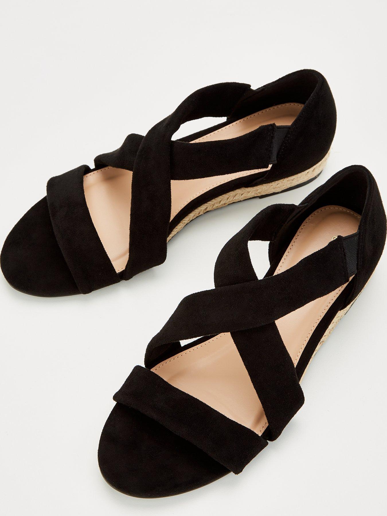  image of everyday-slither-wedge-strappy-sandal-black