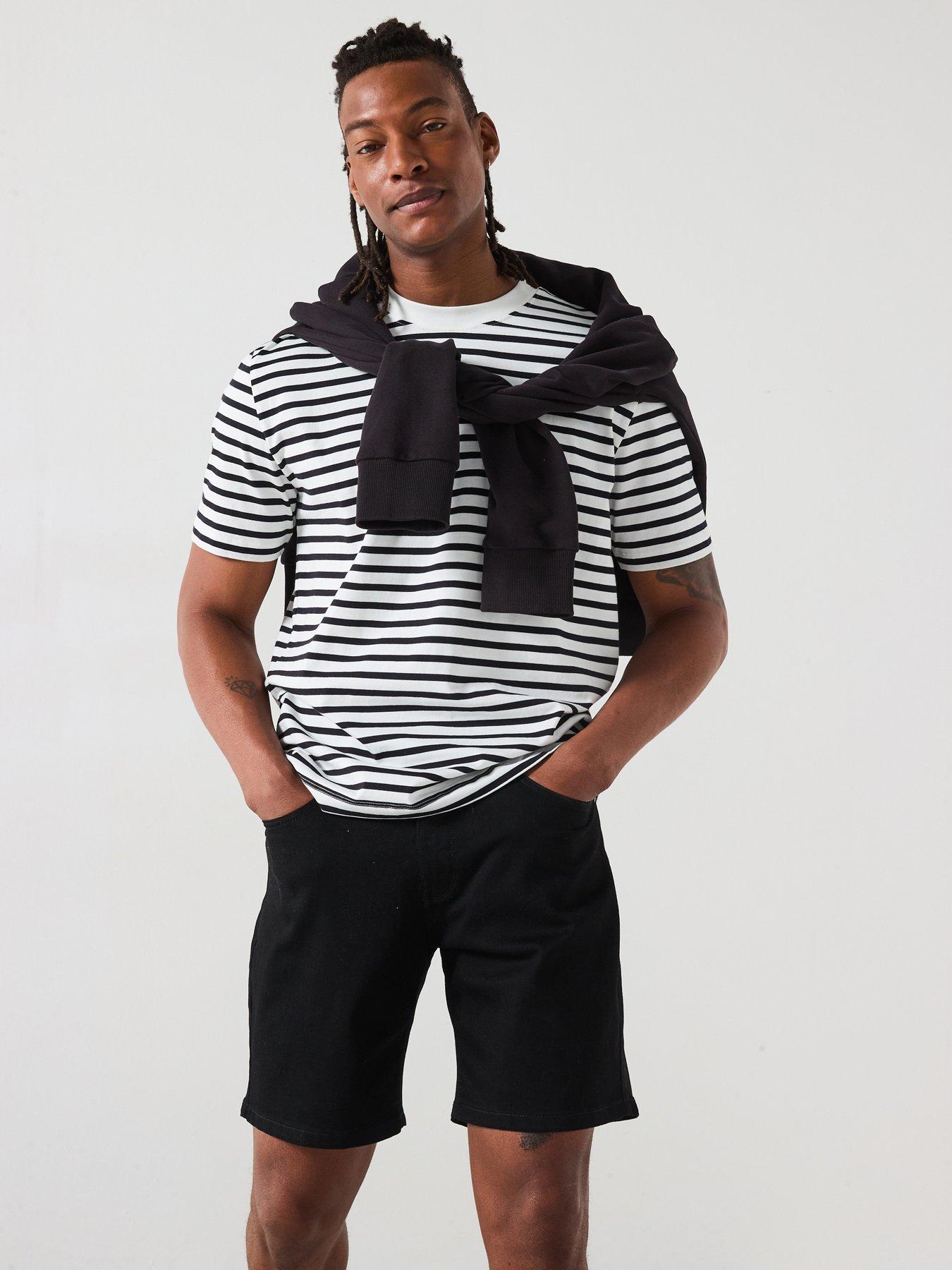  image of very-man-straight-denim-shorts-black