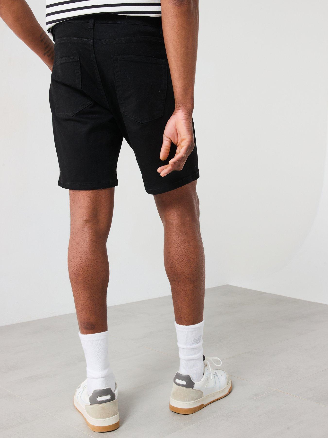  image of very-man-straight-denim-shorts-black