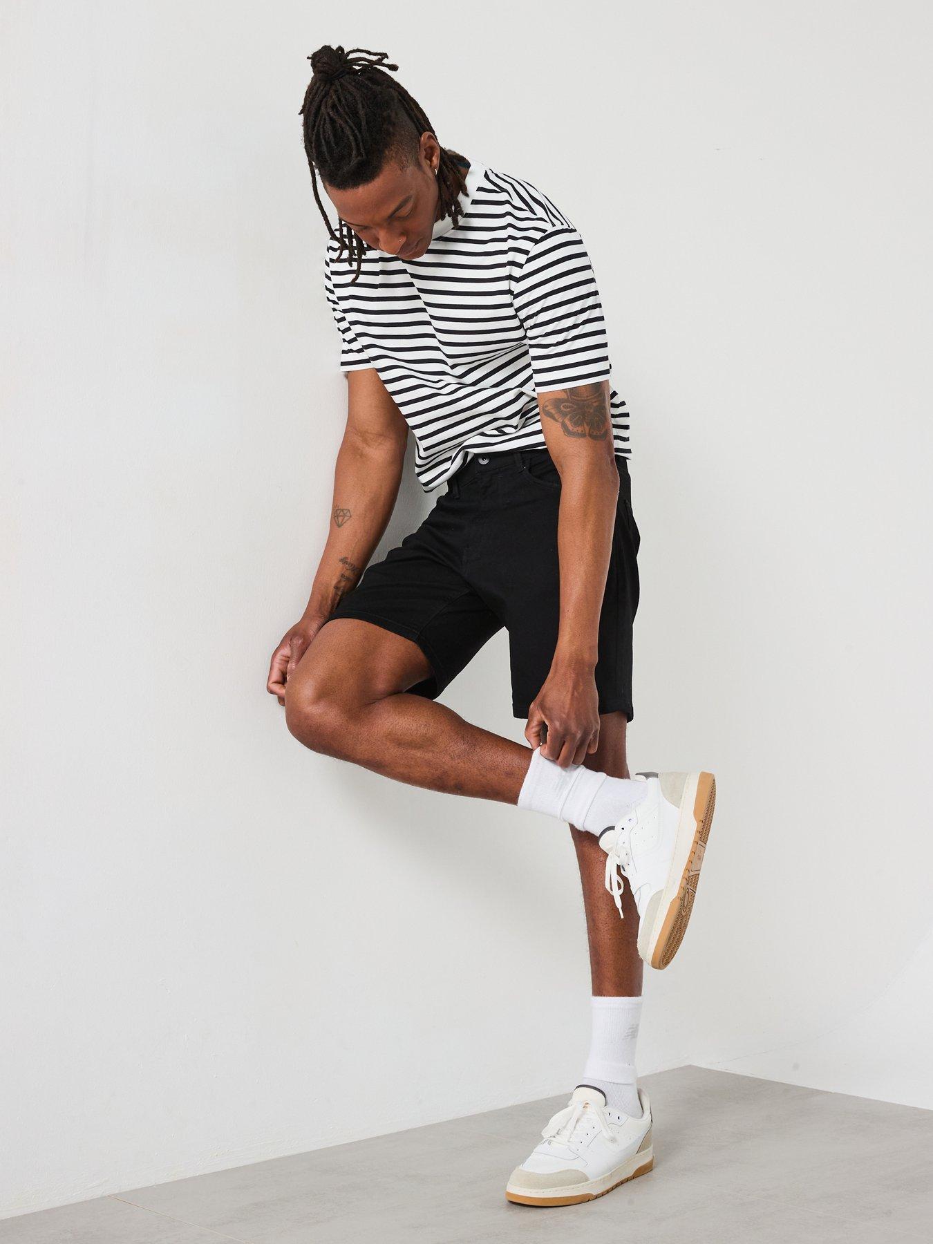  image of very-man-straight-denim-shorts-black