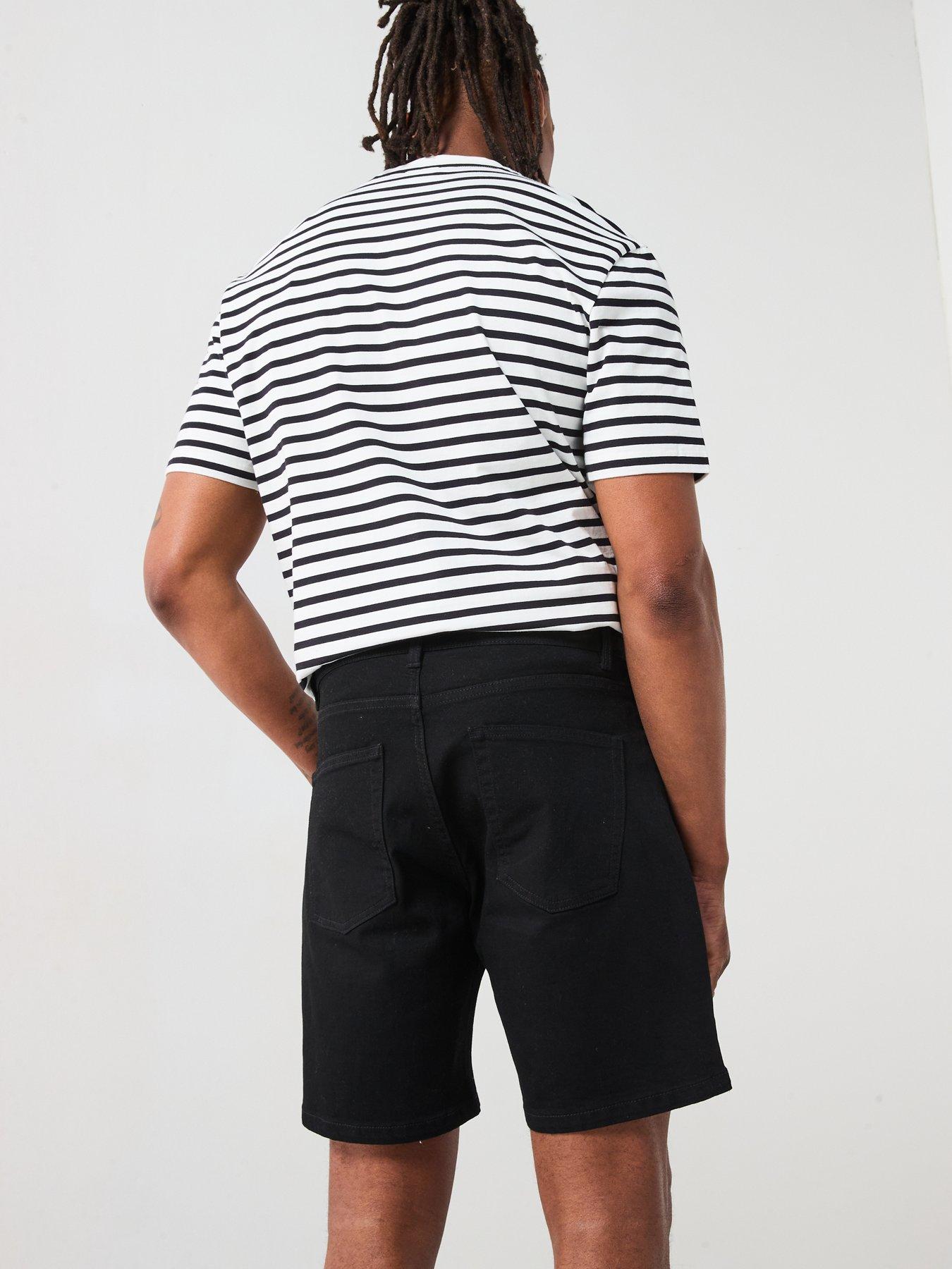 image of very-man-straight-denim-shorts-black