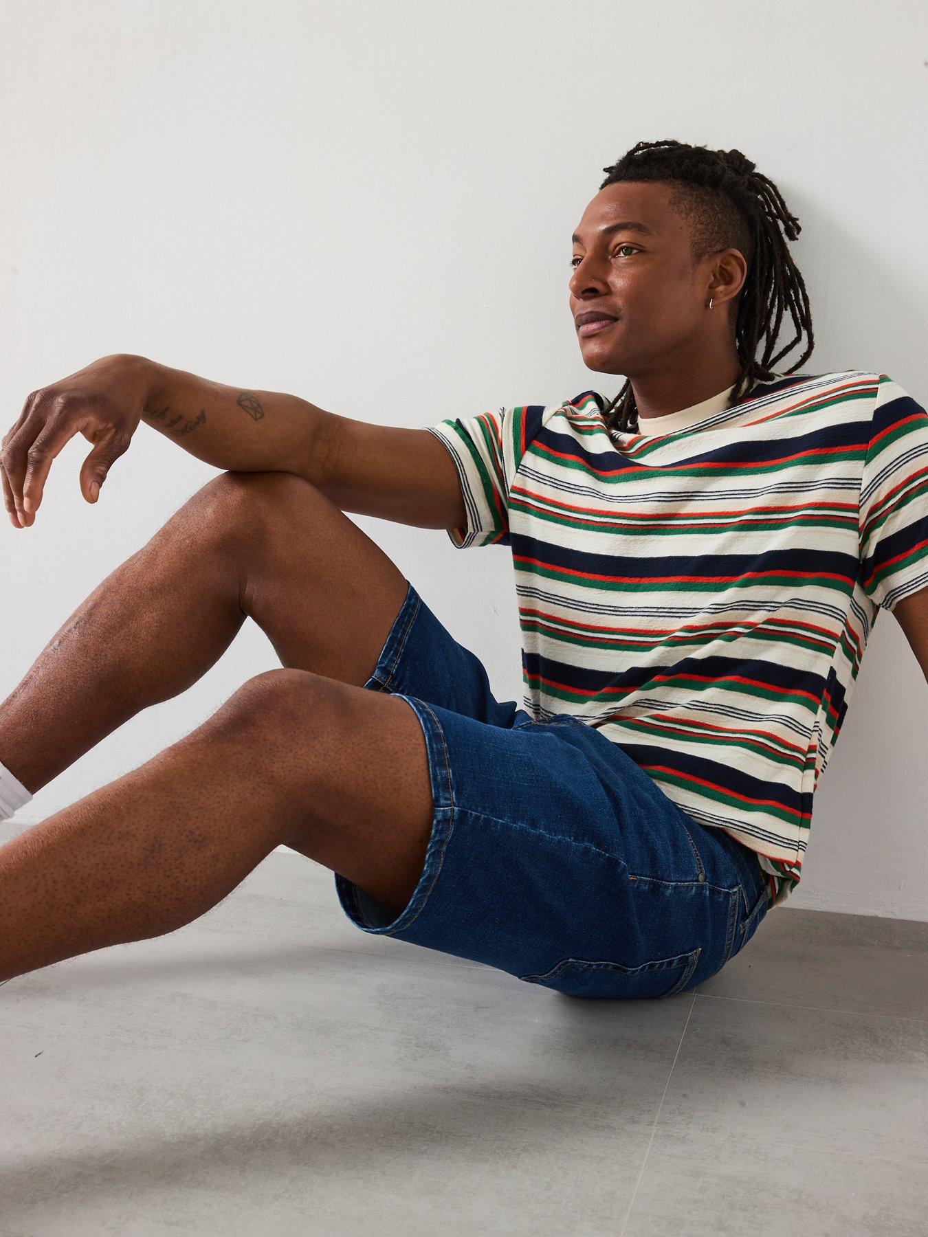 Image 3 of 6 of Very Man Straight Denim Shorts - Blue