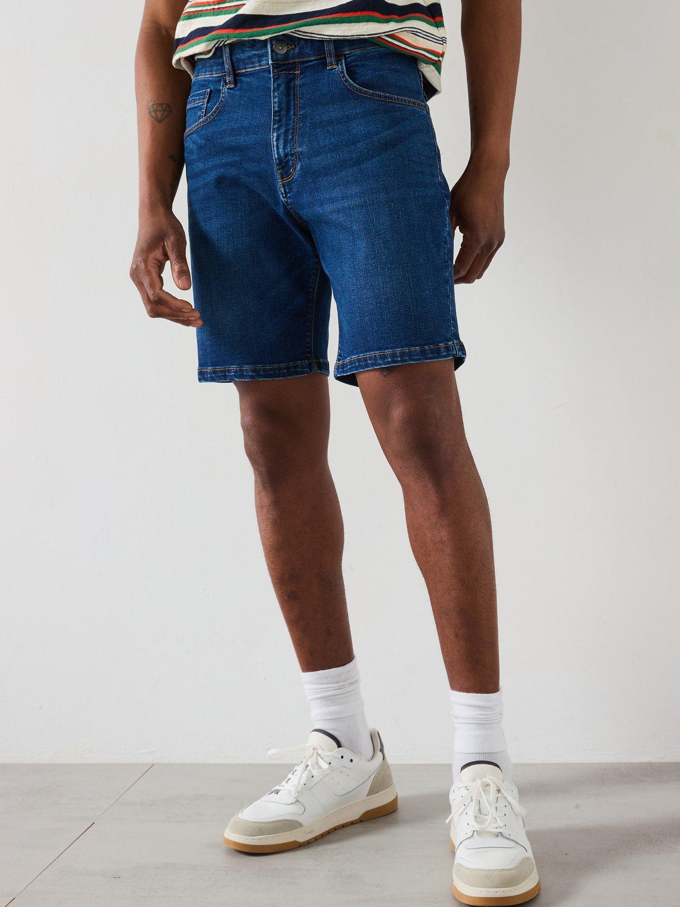 Image 4 of 6 of Very Man Straight Denim Shorts - Blue