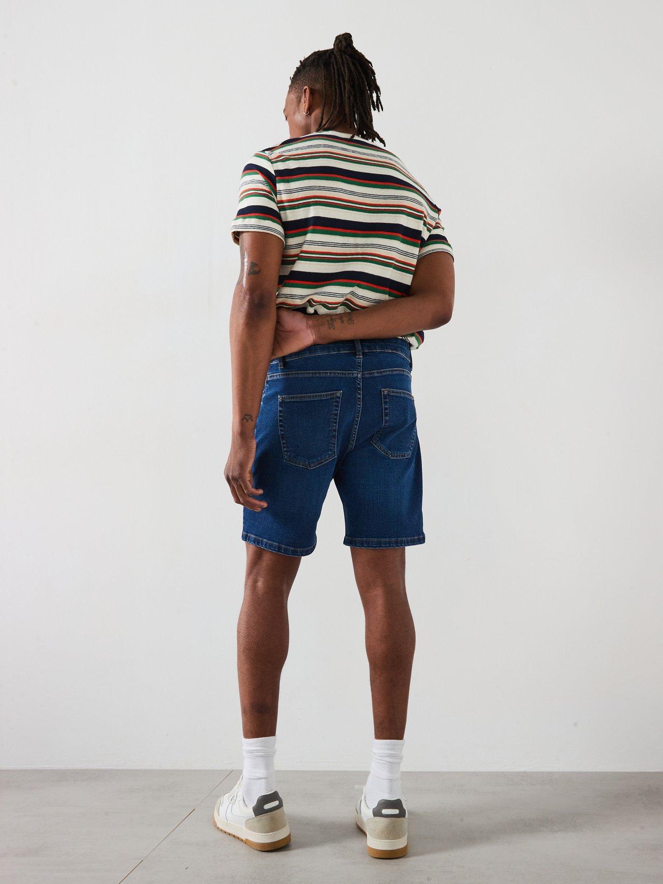 Image 6 of 6 of Very Man Straight Denim Shorts - Blue