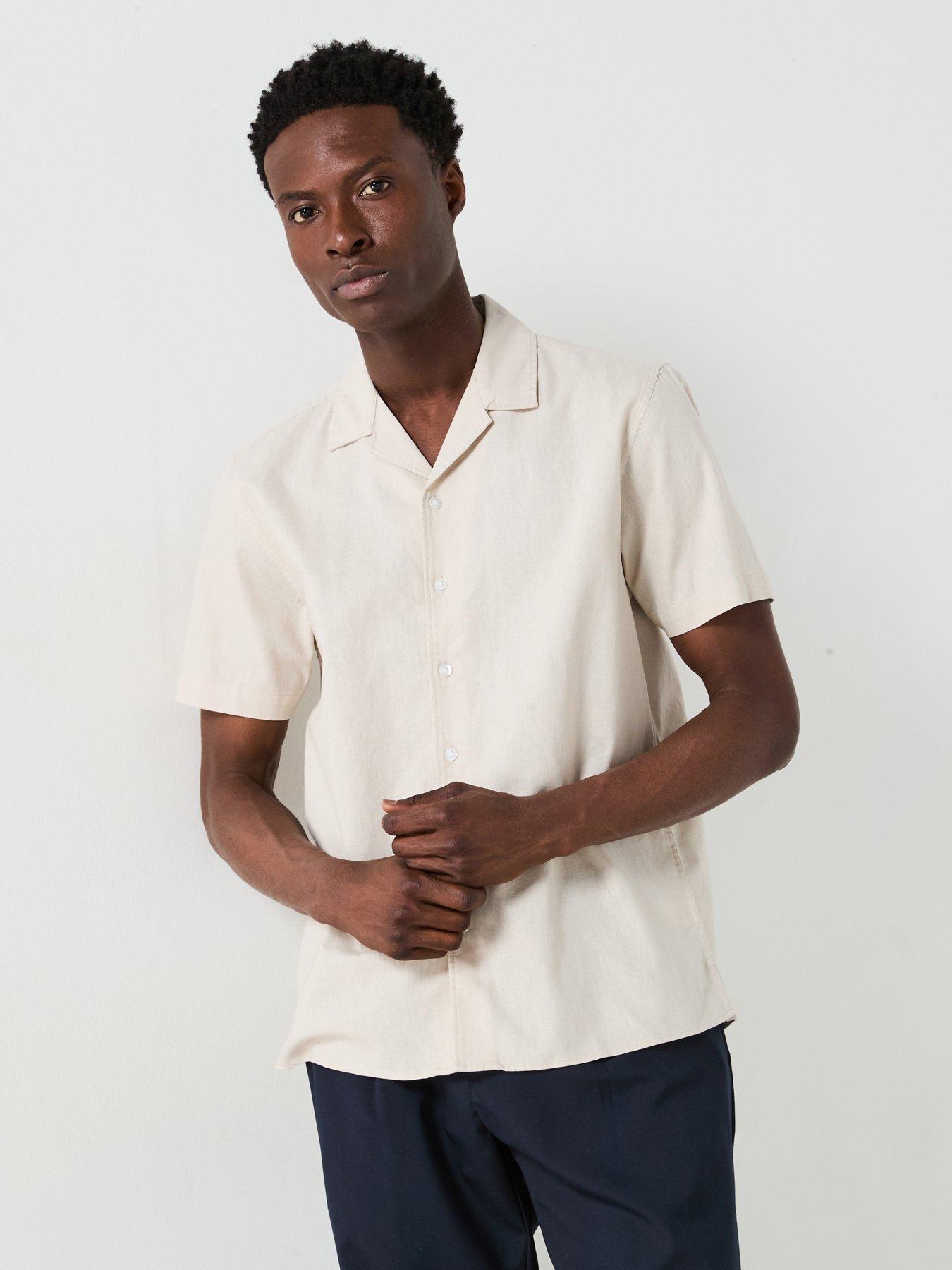everyday-short-sleeve-revere-collar-linen-shirt-stone