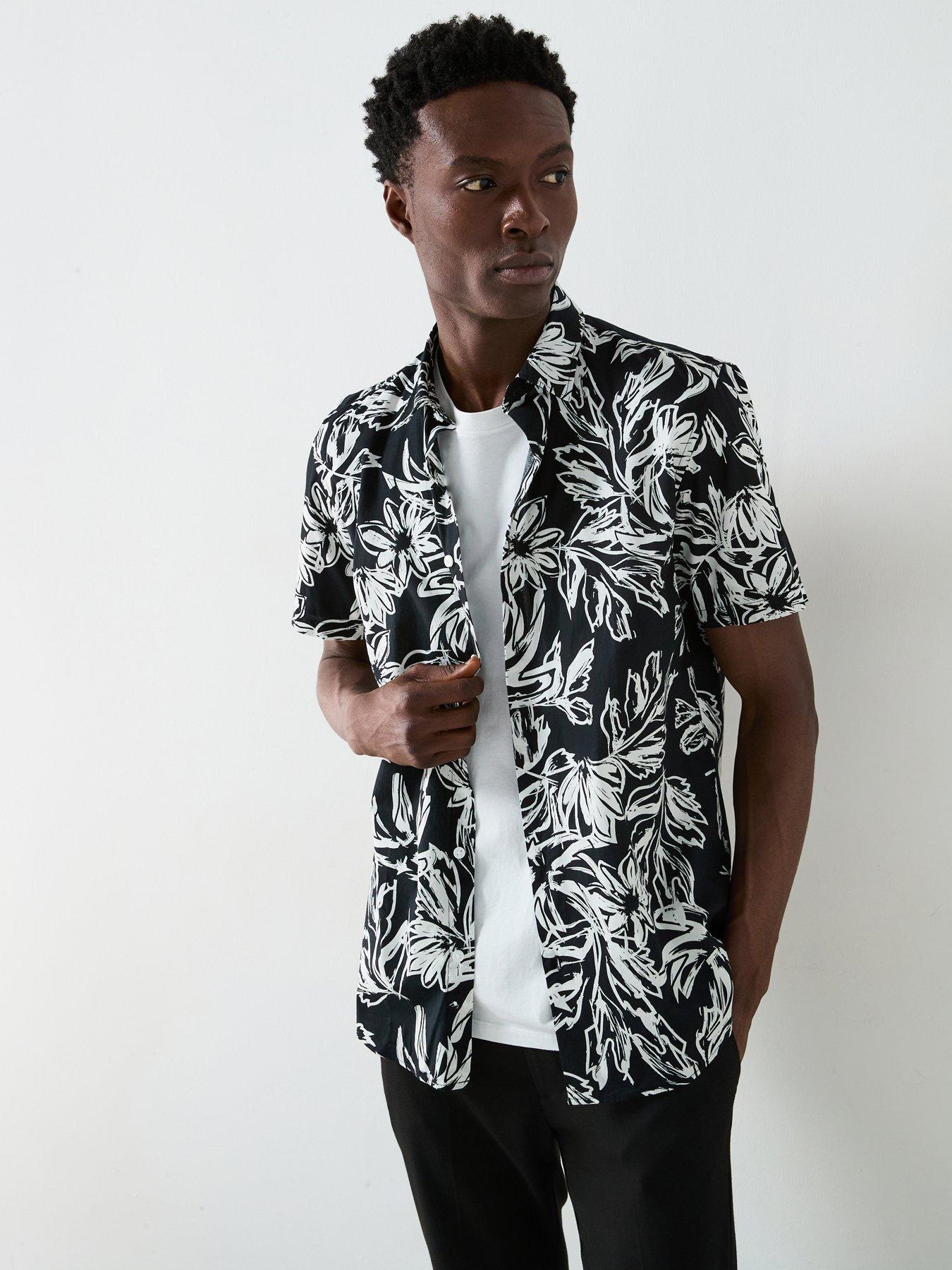 very-man-short-sleeve-printed-shirt-blackwhite