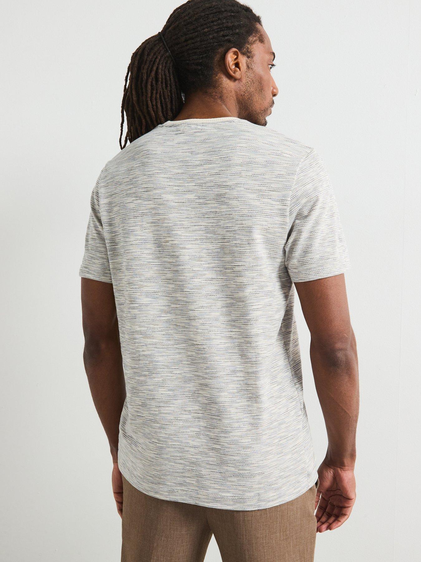  image of very-man-yarn-dye-textured-t-shirt-ecru-cream