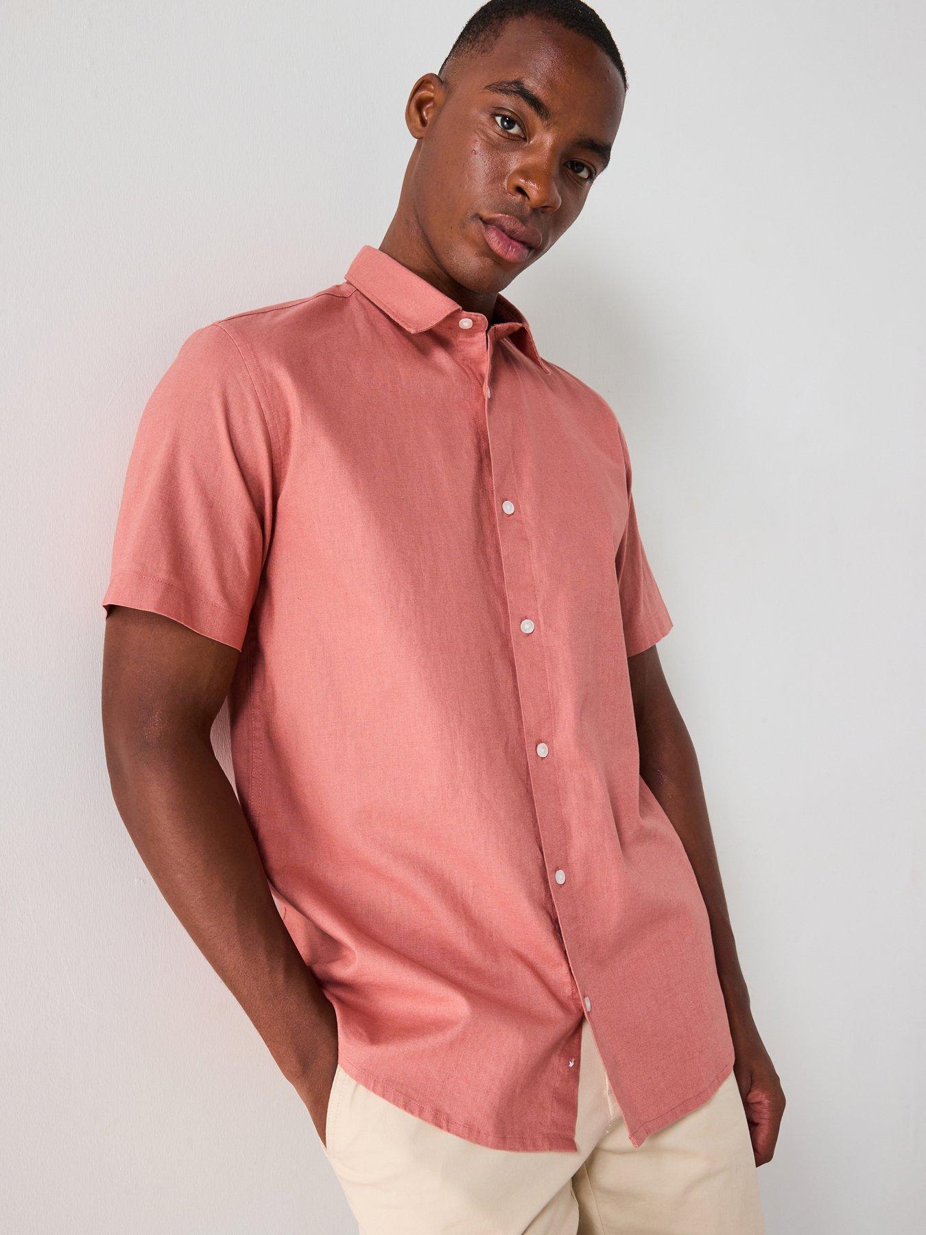 everyday-short-sleeve-standard-collar-linen-shirt-terracotta
