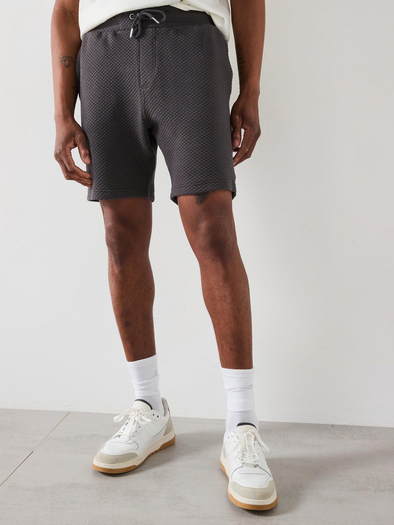 undefined Textured Jogger Shorts - Grey