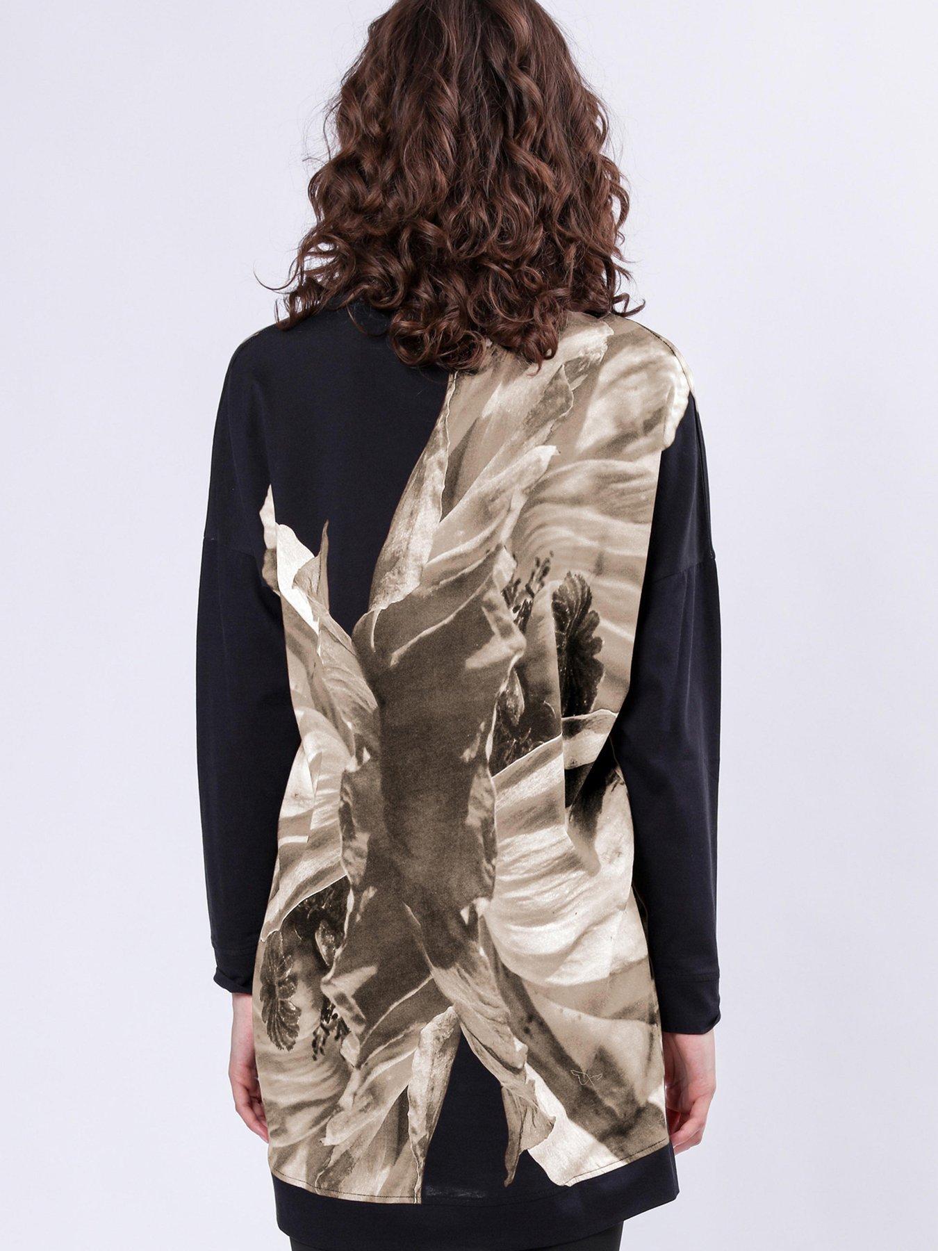  image of religion-charm-tunic-dress-in-soft-cotton-with-floral-placement-print