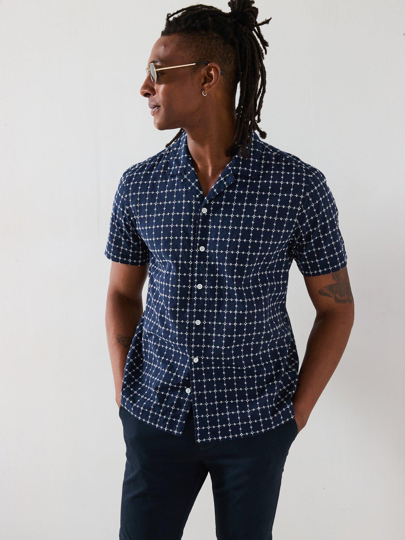 very-man-short-sleeve-revere-embroidery-shirt-navy