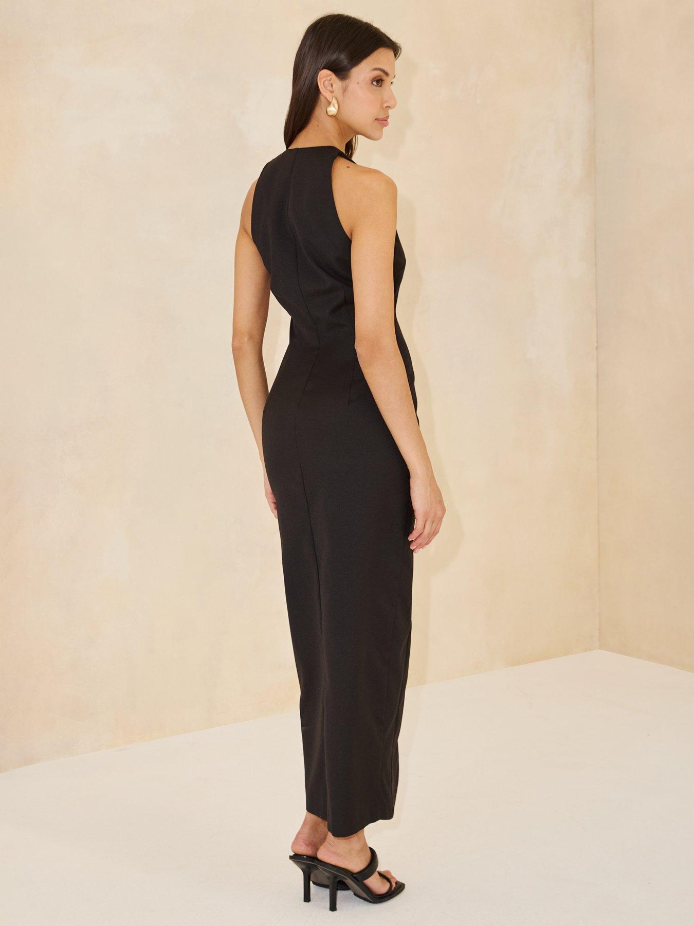  image of michelle-keegan-tailored-multi-button-dress-blacknbsp