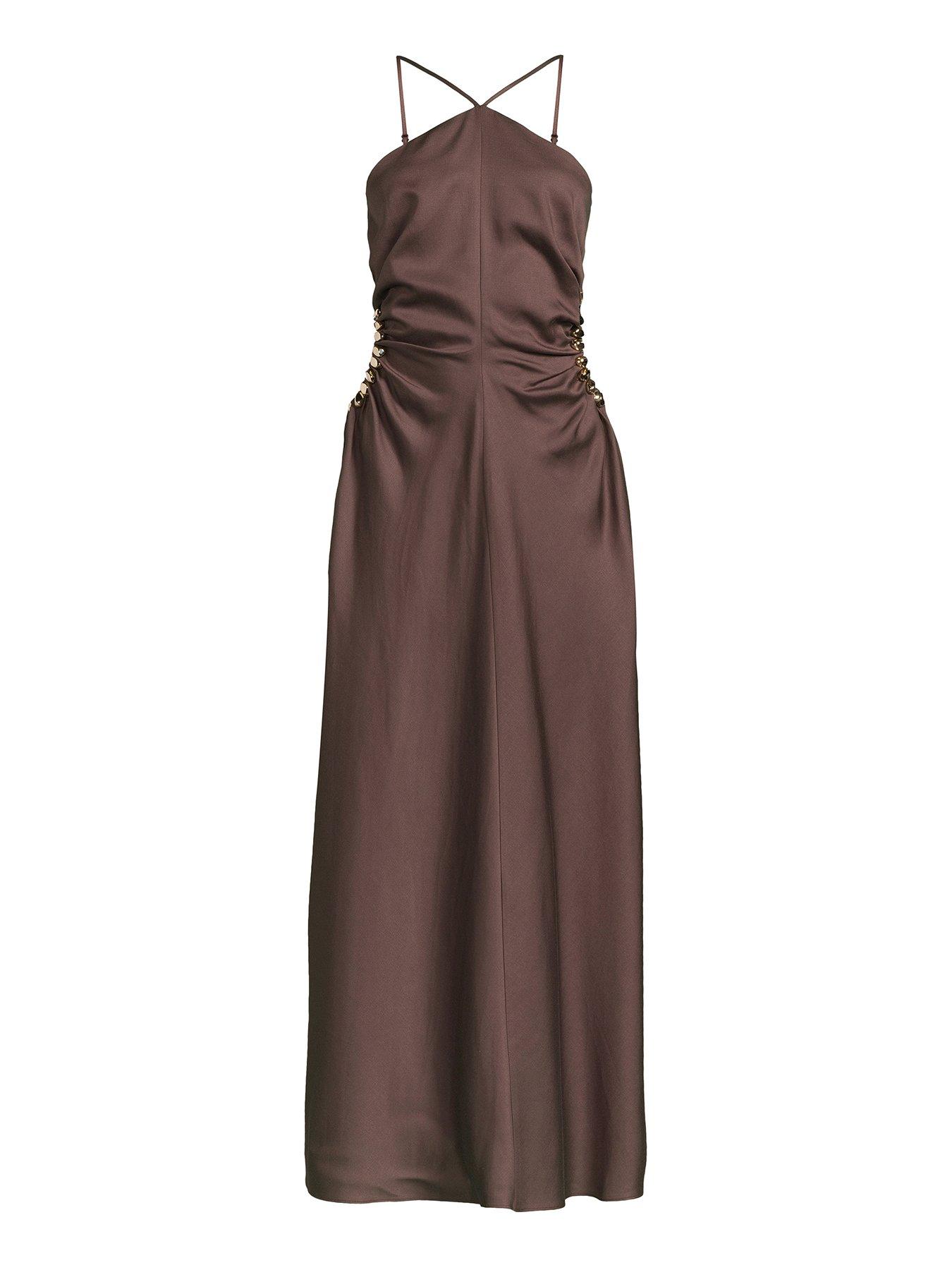  image of michelle-keegan-strappy-cut-out-dress-brownnbsp