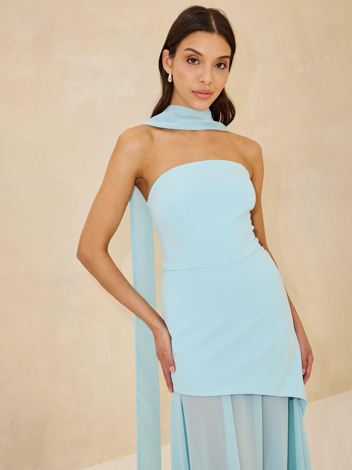  image of michelle-keegan-bandeaunbspdress-with-neck-scarf-blue