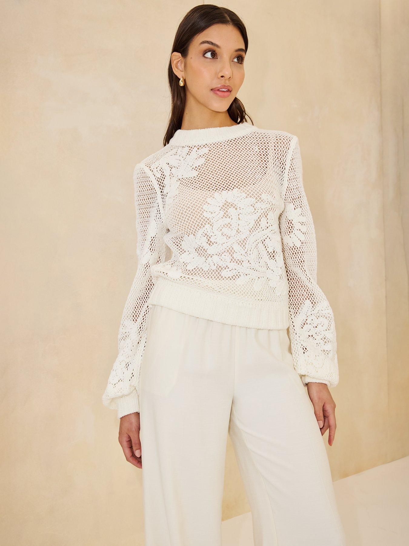 image of michelle-keegan-wide-legnbsptrouser-co-ordnbsp--cream