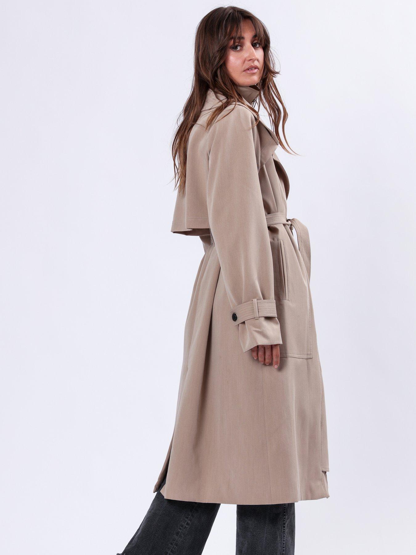 image of religion-spirit-maxi-trench-coat-with-draped-double-layer-and-belt