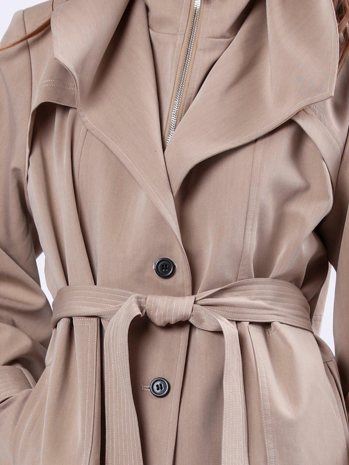  image of religion-spirit-maxi-trench-coat-with-draped-double-layer-and-belt