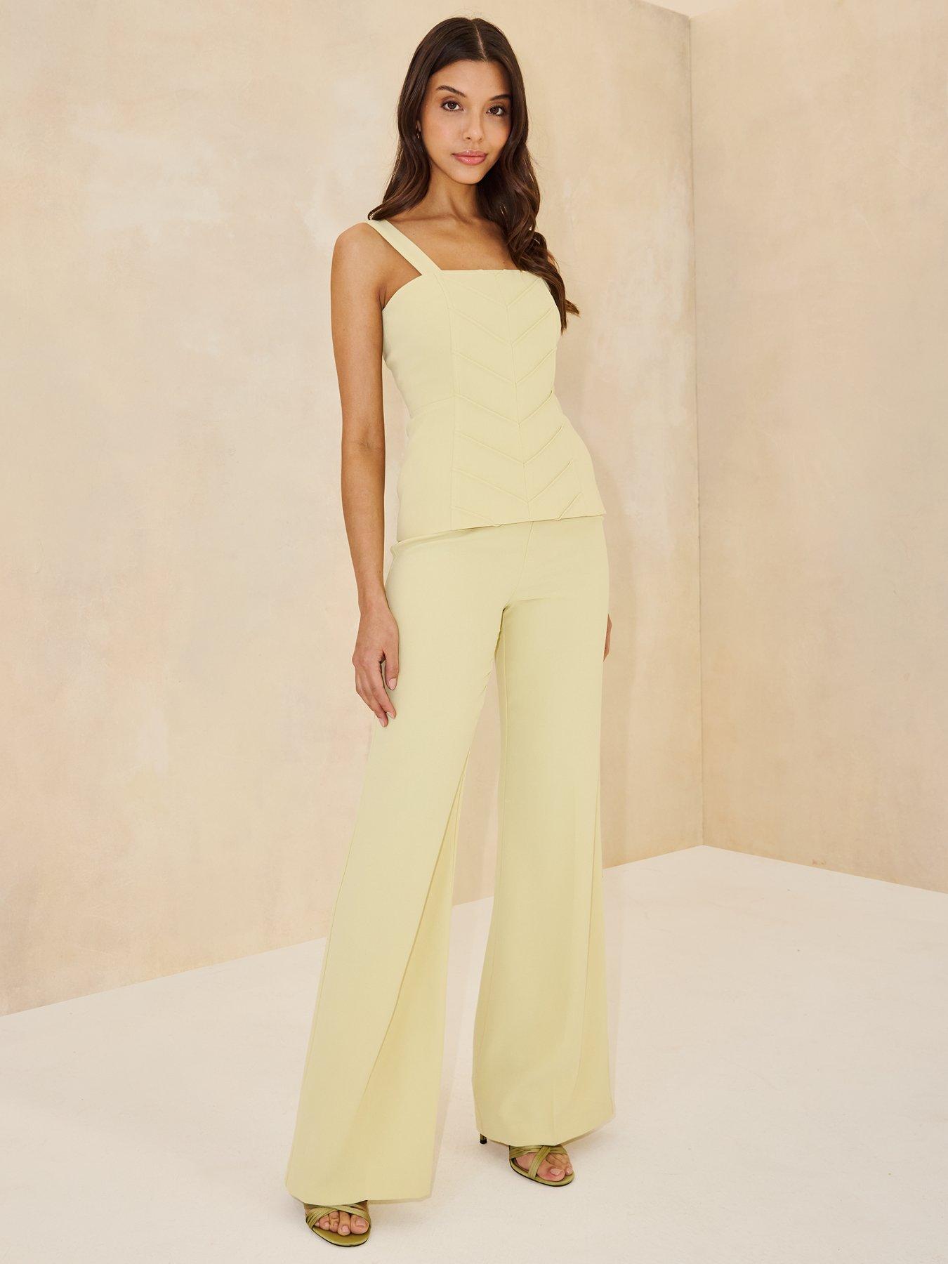  image of michelle-keegan-wide-leg-trousers-green