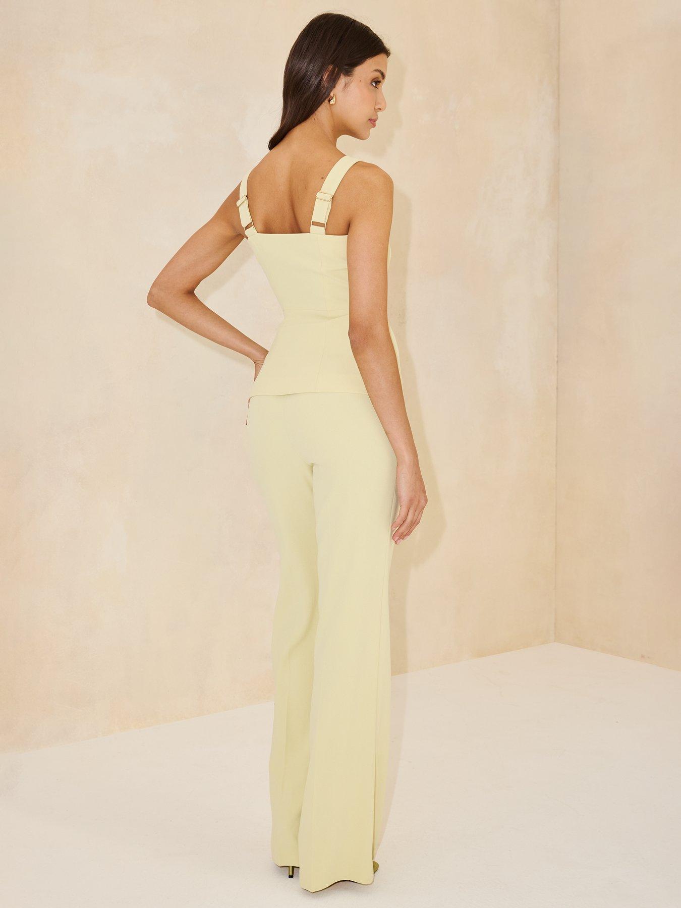 Image 2 of 4 of Michelle Keegan Pleated Detail Strappy Top - Green