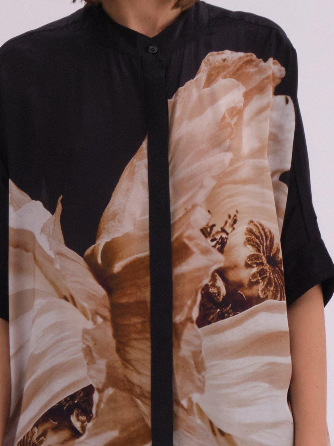  image of religion-twist-oversized-tunic-dress-with-large-floral-placement-print
