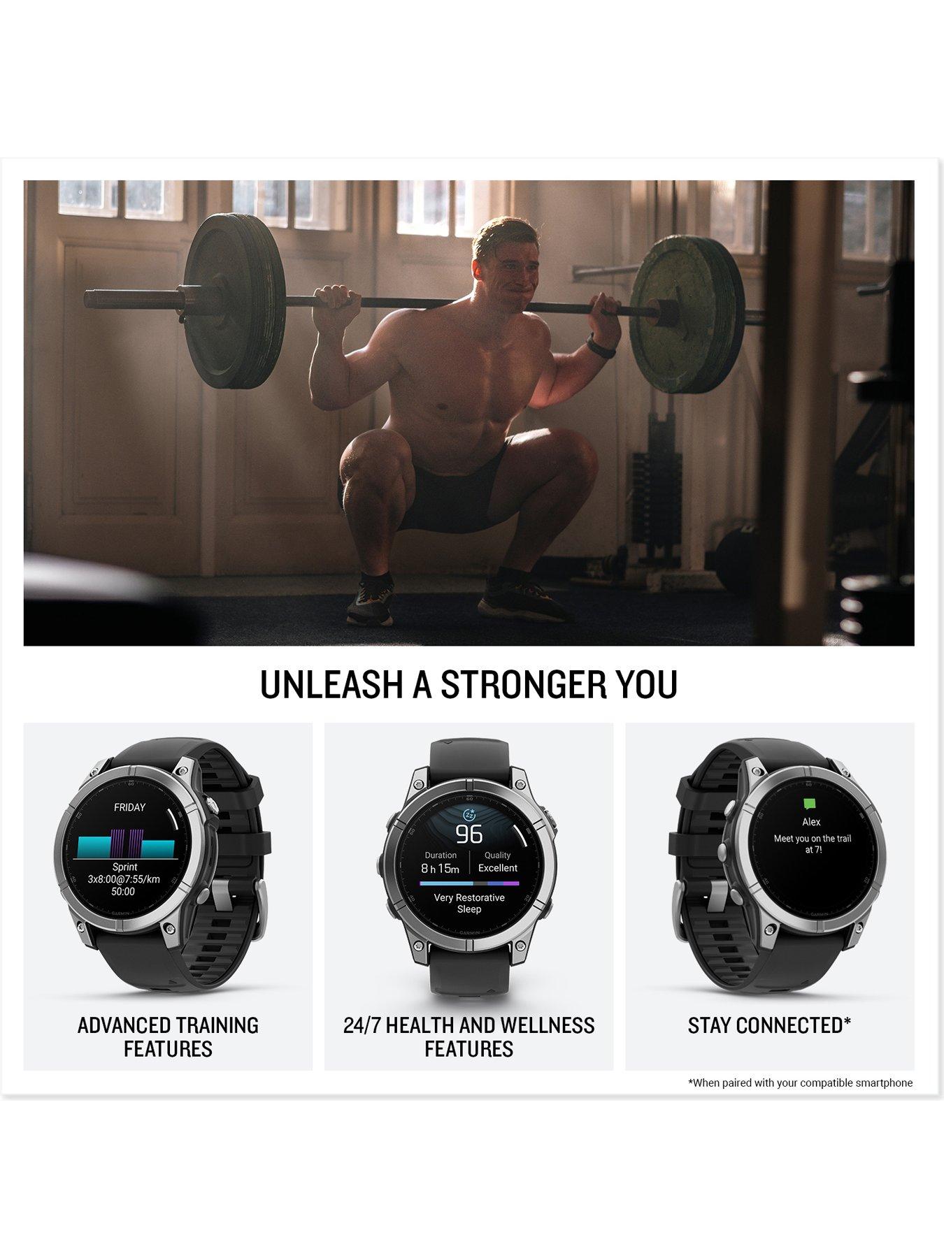  image of garmin-fenix-e-stainless-steel-with-black-silicone-band