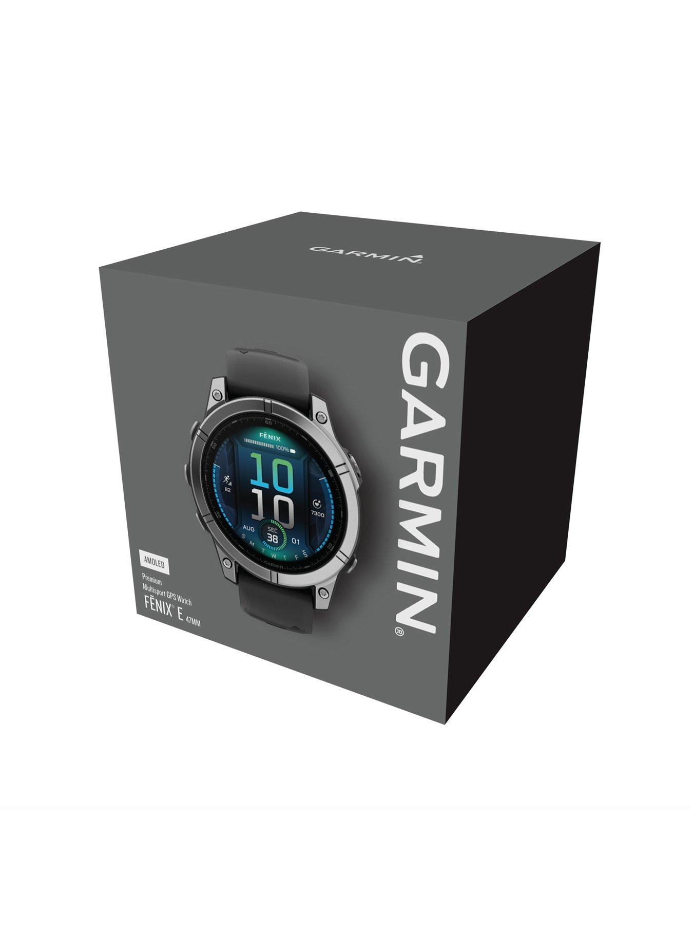 Image 7 of 7 of Garmin fenix E Smartwatch -&nbsp;Stainless Steel with Black Silicone Band