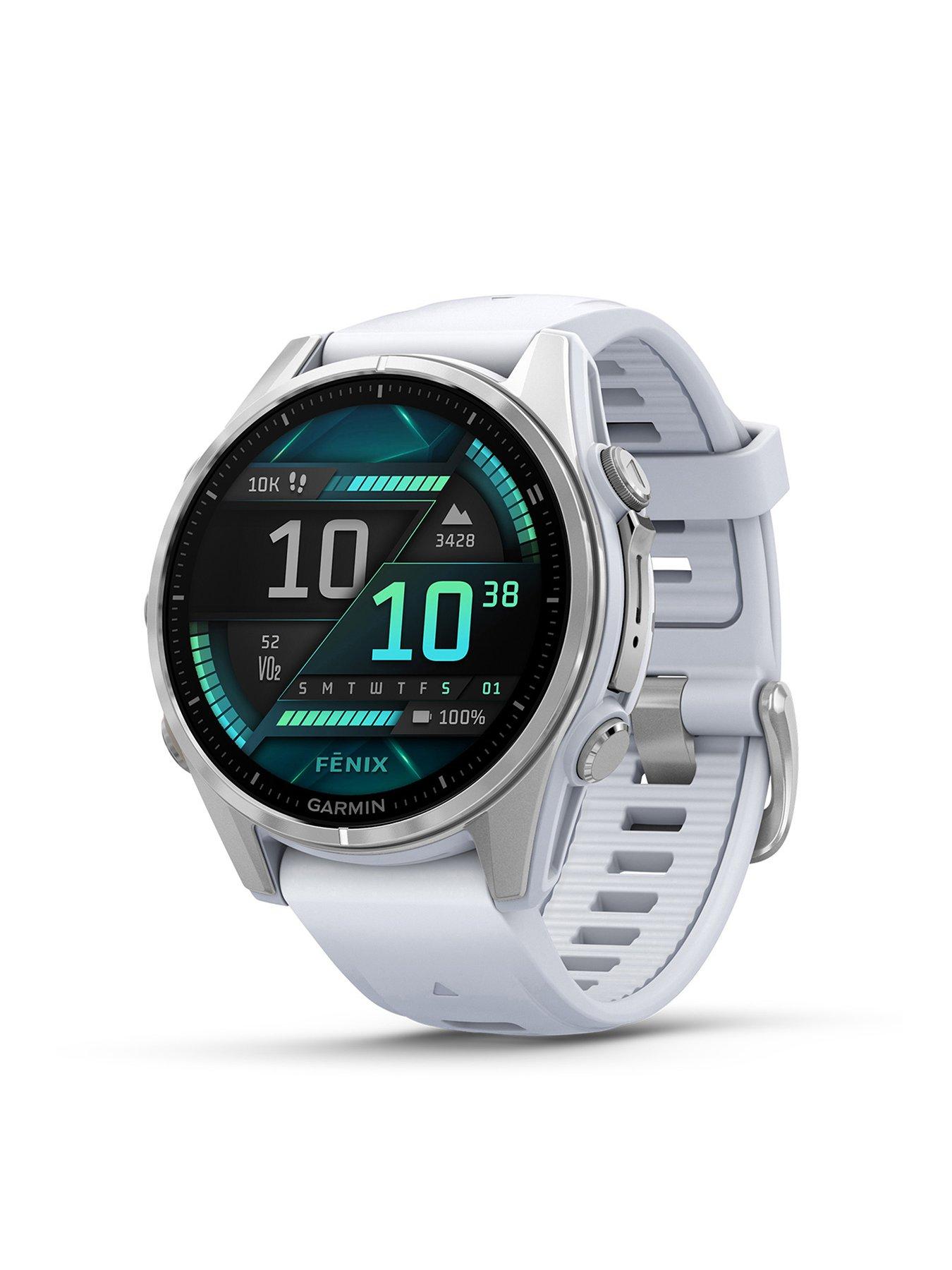  image of garmin-fenix-8-43-mm-amoled-silver-with-whitestone-silicone-band