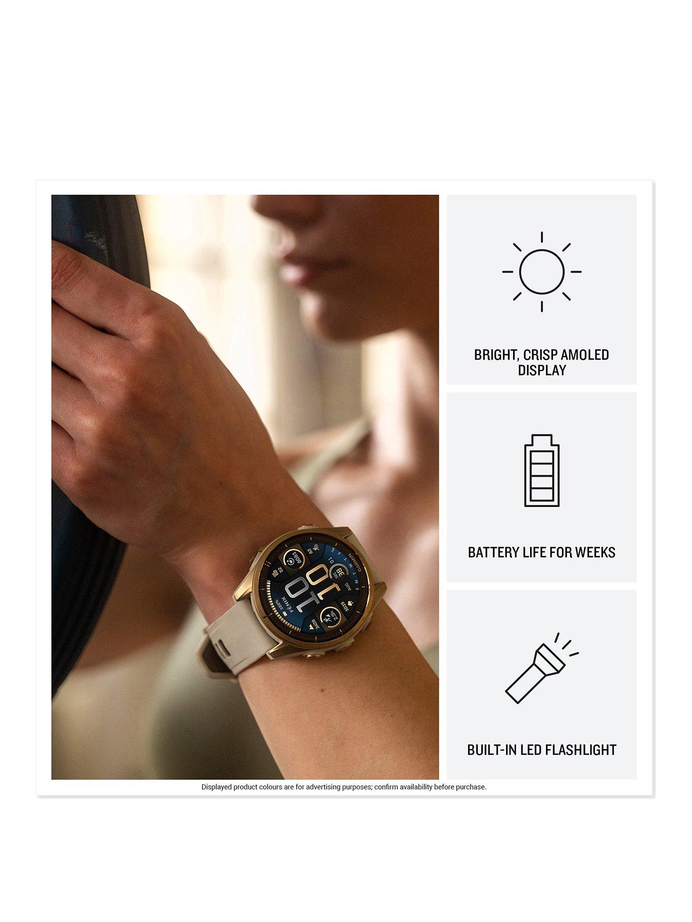  image of garmin-fenix-8-43-mm-amoled-silver-with-whitestone-silicone-band