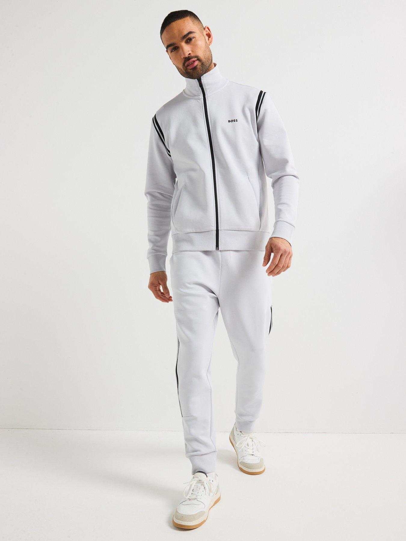 Image 1 of 6 of BOSS Regular Fit Zip Thru Tracksuit- Light Grey