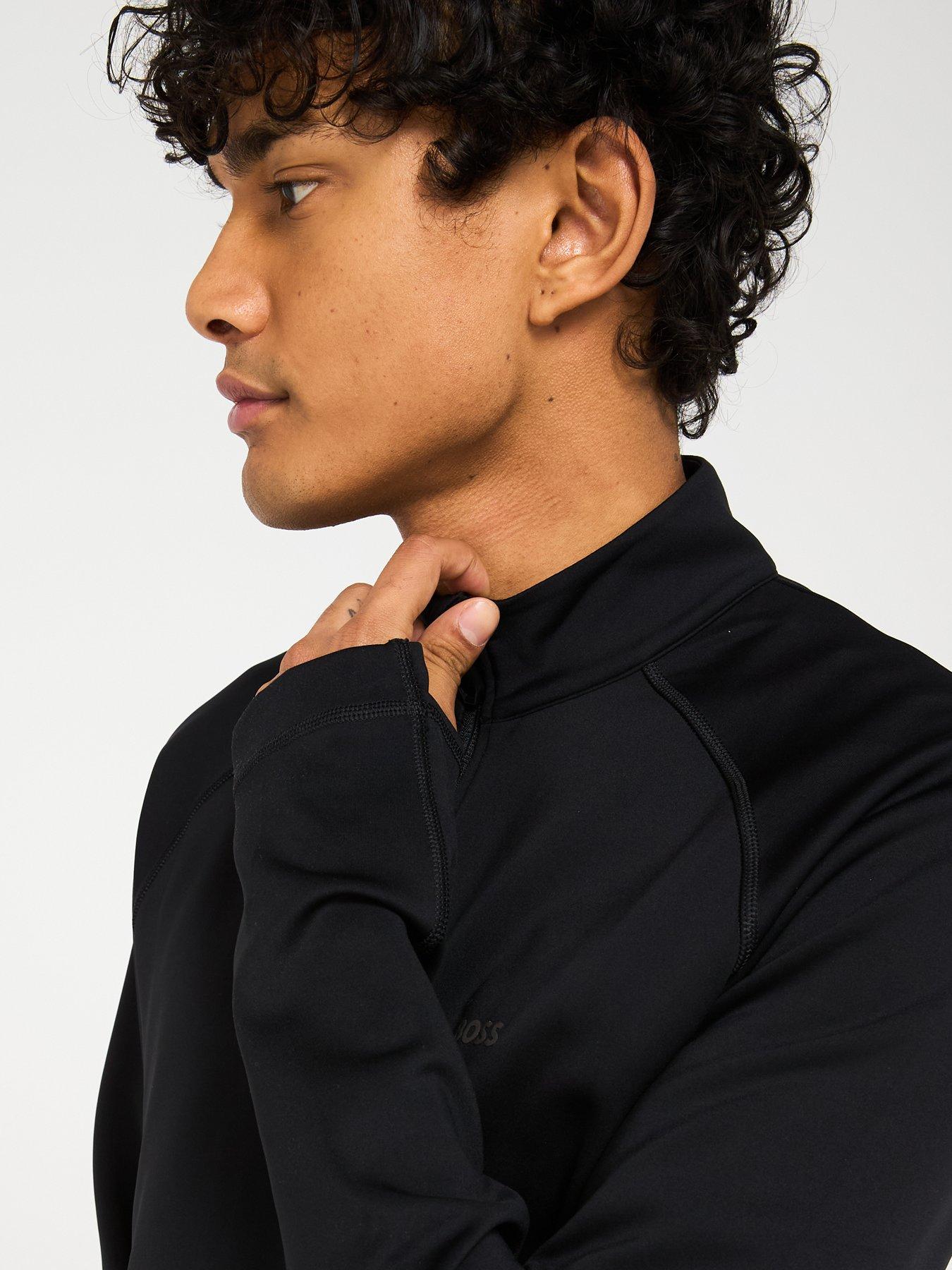  image of boss-sweat-active-14-zip-sweat-top-black